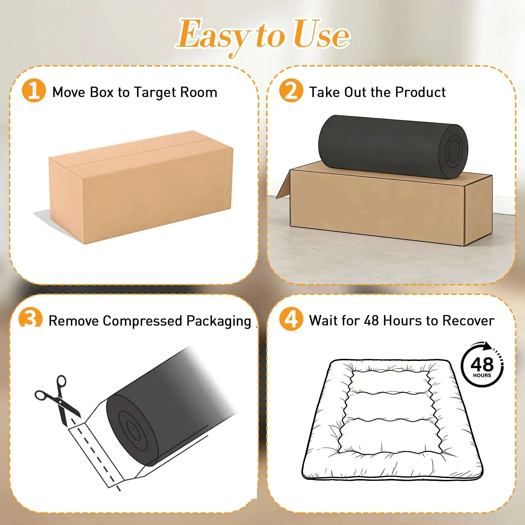4 Inch Foldable Floor Mattress with Washable Cover and Storage Bag - Image 4