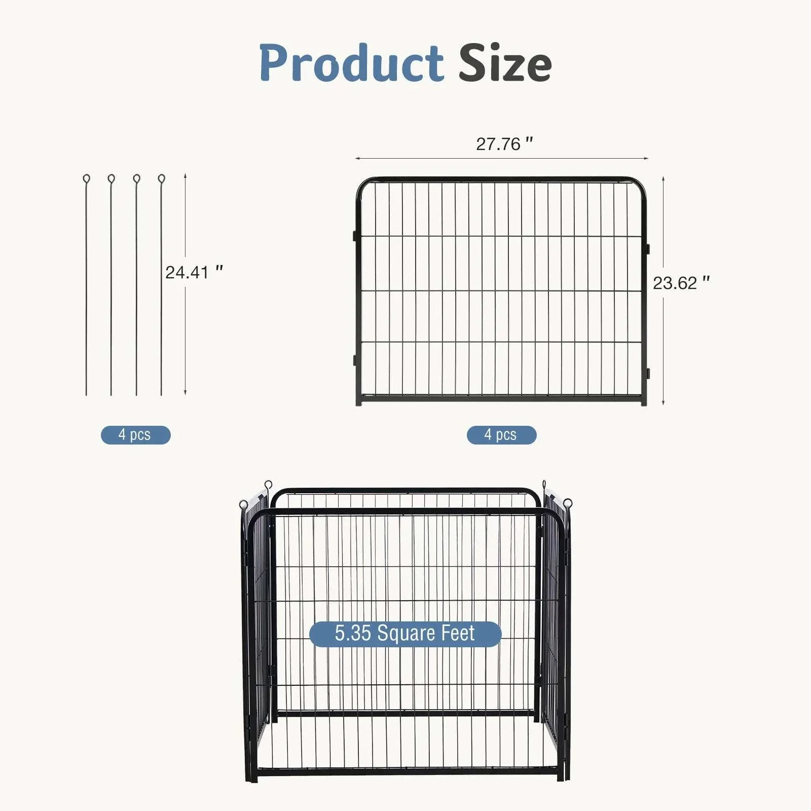 Foldable Metal Dog Playpen with Door for Indoor & Outdoor Use - Image 15