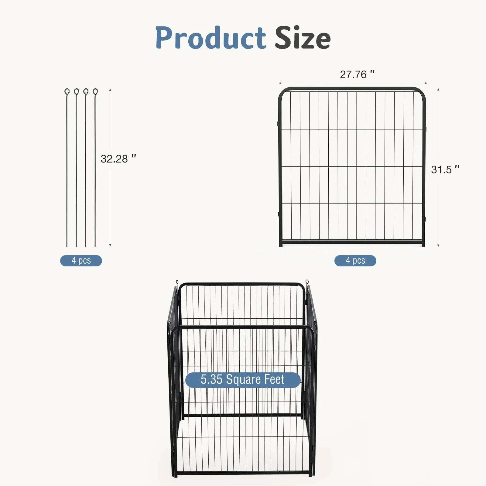 Foldable Metal Dog Playpen with Door for Indoor & Outdoor Use - Image 16