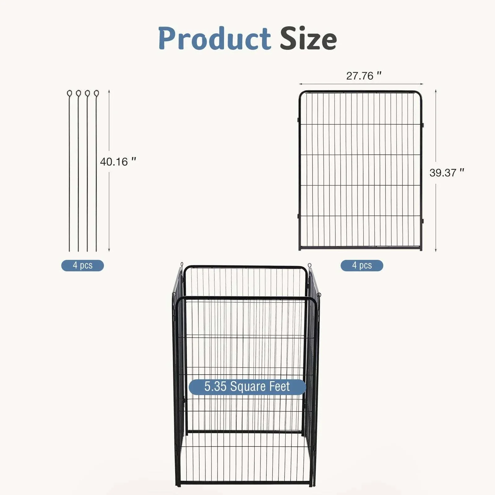 Foldable Metal Dog Playpen with Door for Indoor & Outdoor Use - Image 7