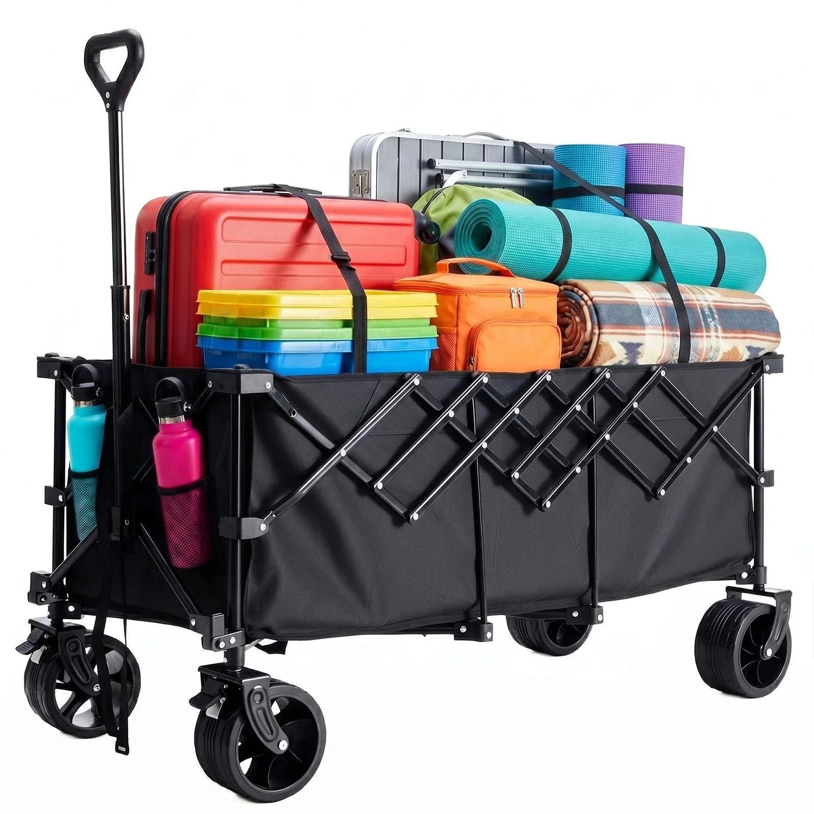 440lbs Heavy Duty Folding Wagon Cart with All-Terrain Wheels