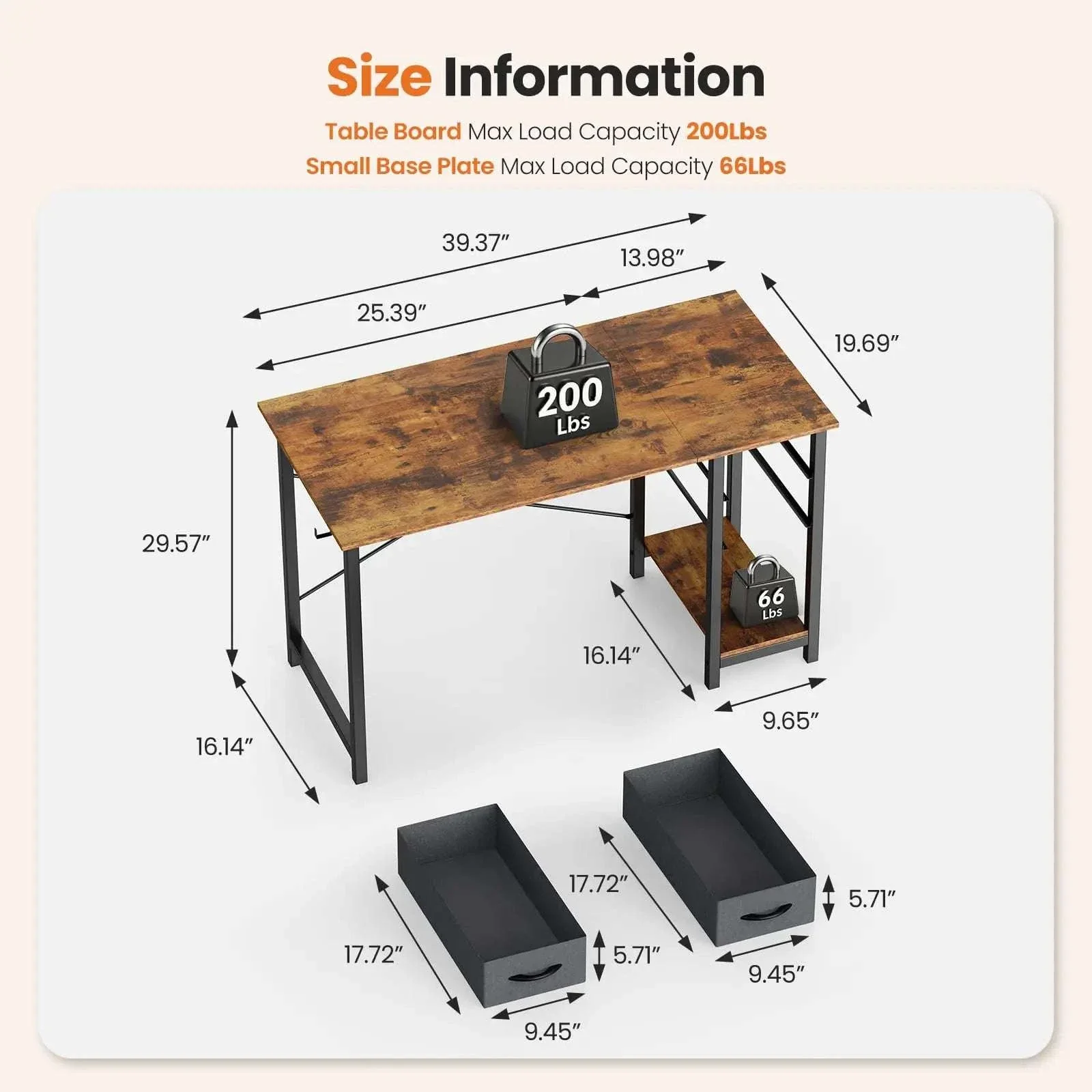Modern Computer Desk with Drawers and Adjustable Storage Shelf - Image 11