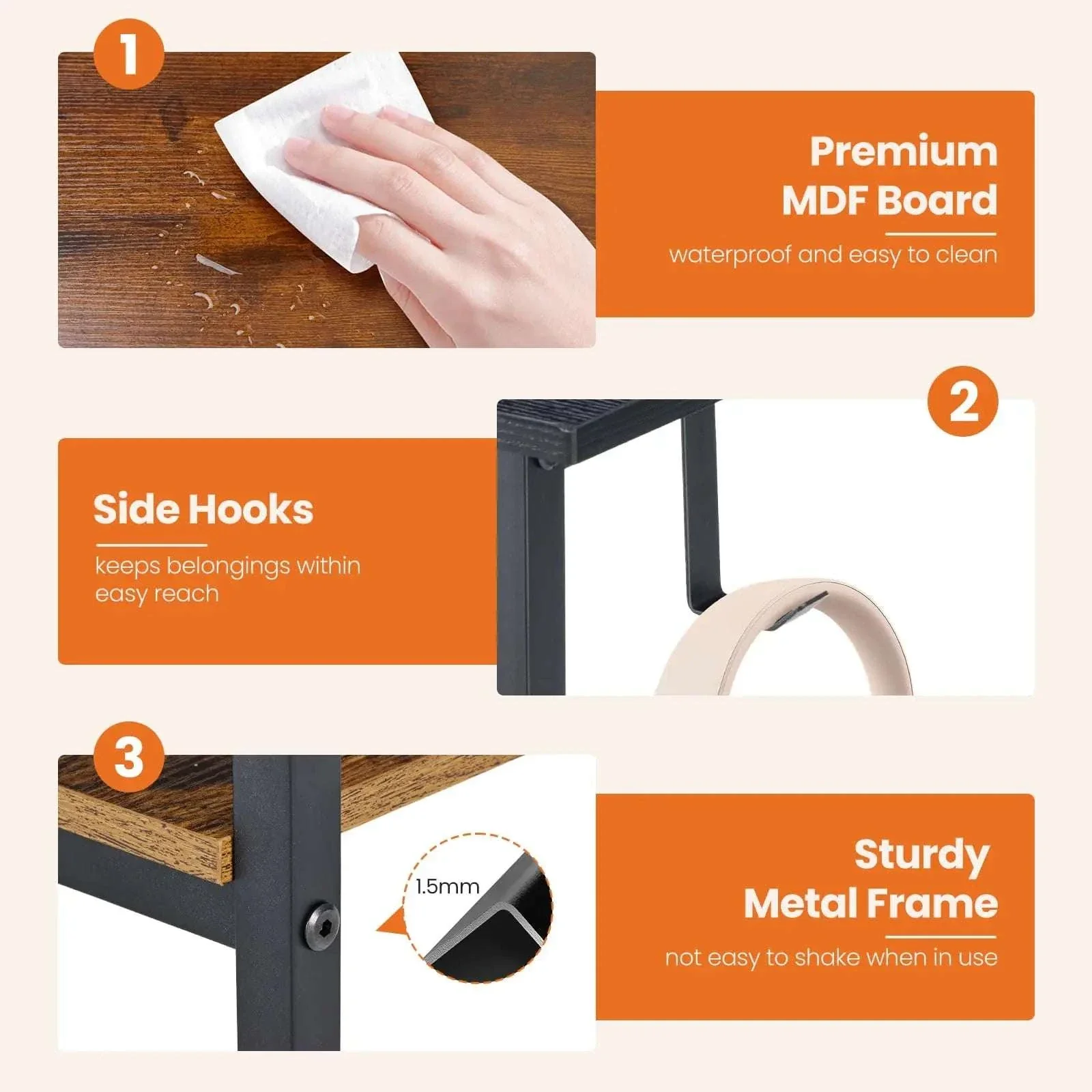 Modern Computer Desk with Drawers and Adjustable Storage Shelf - Image 4