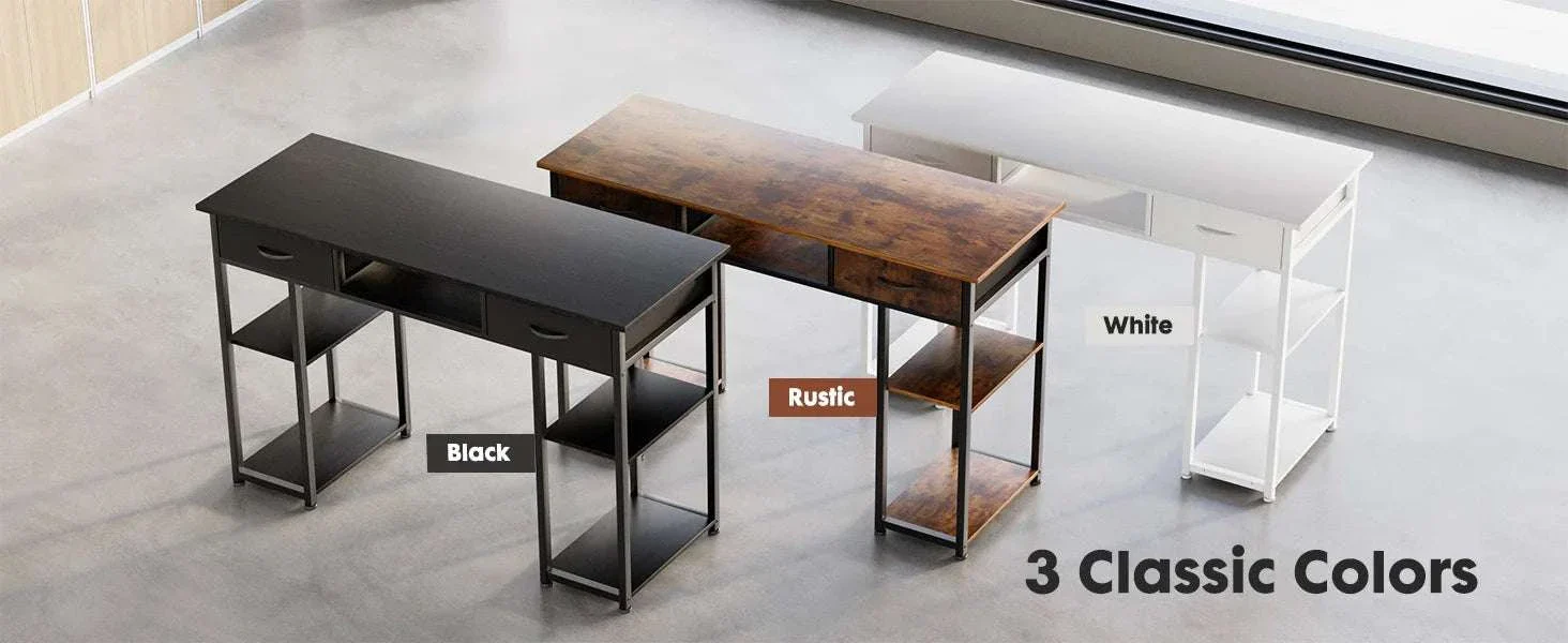 48 Inch Computer Desk with Drawers, Shelves & Keyboard Tray - Image 10