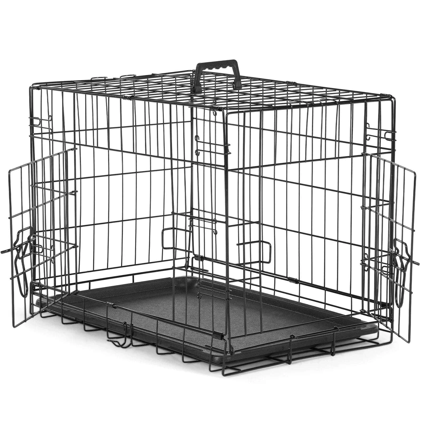 48 Inch Folding Metal Dog Crate with Double Doors & Leak-Proof Tray - Image 18