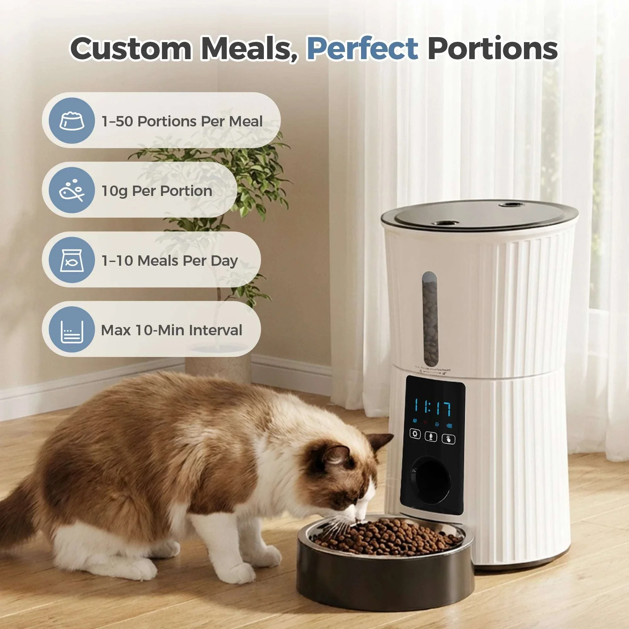 4L Automatic Cat Feeder with WiFi App Control & Timed Feeding - Image 3