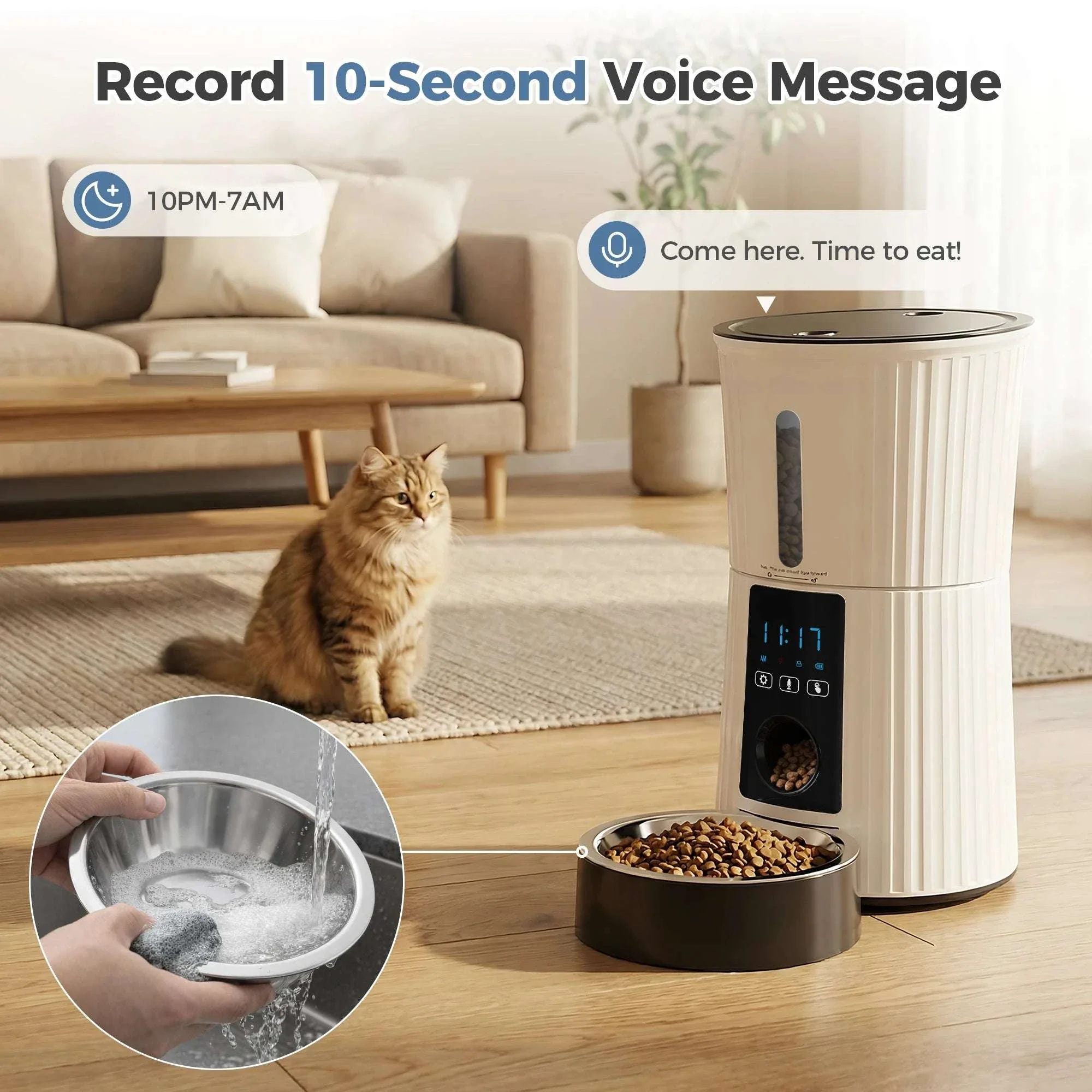 4L Automatic Cat Feeder with WiFi App Control & Timed Feeding - Image 5