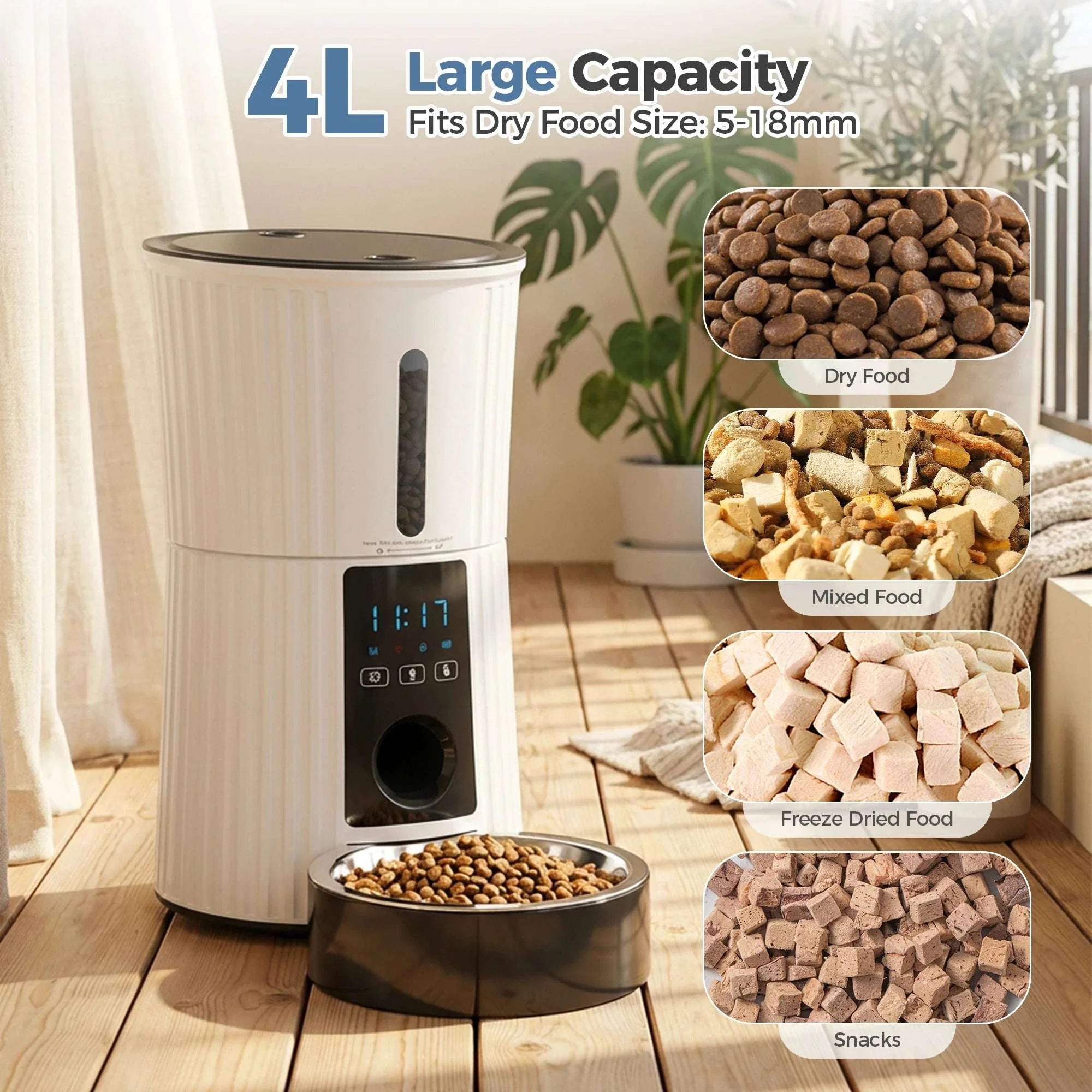 4L Automatic Cat Feeder with WiFi App Control & Timed Feeding - Image 9