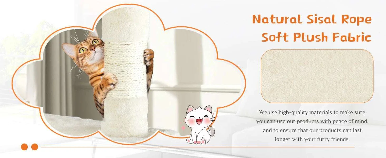 54in Multi-Level Cat Tree Tower with Condo & Sisal Scratching Posts - Image 10