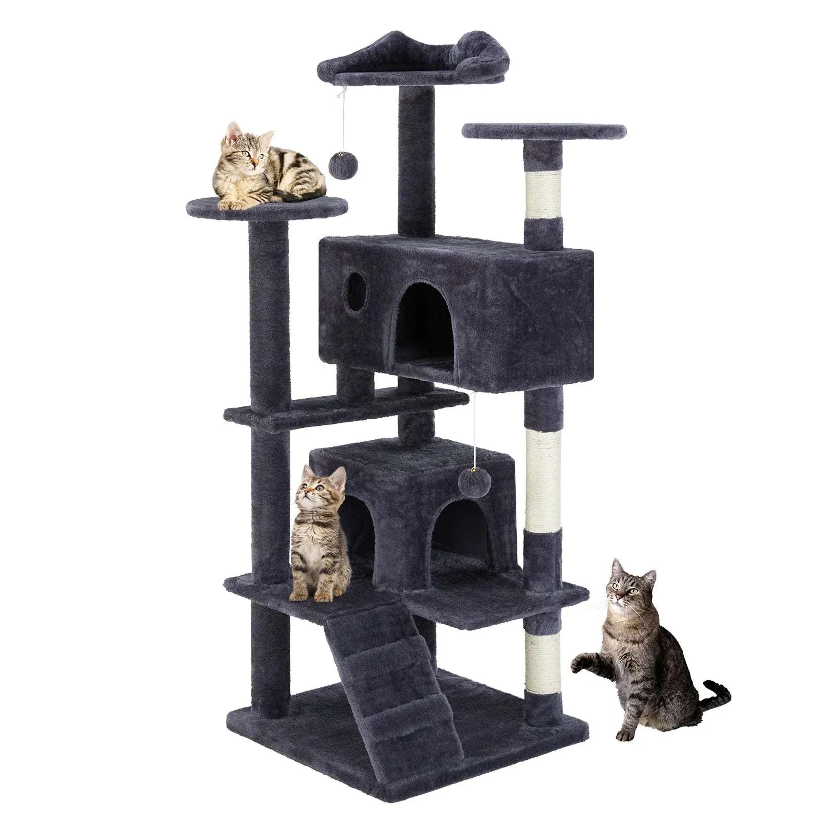 54in Multi-Level Cat Tree Tower with Condo & Sisal Scratching Posts - Image 16