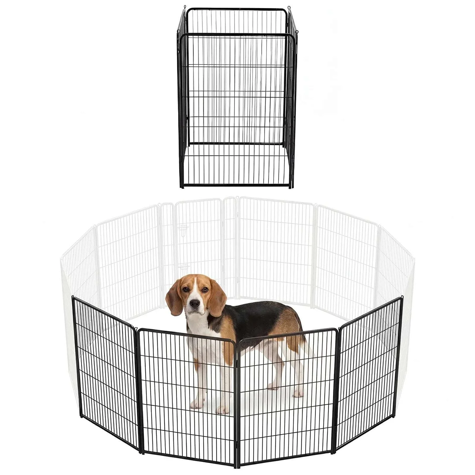 Foldable Metal Dog Playpen with Door for Indoor Outdoor Use - Image 5