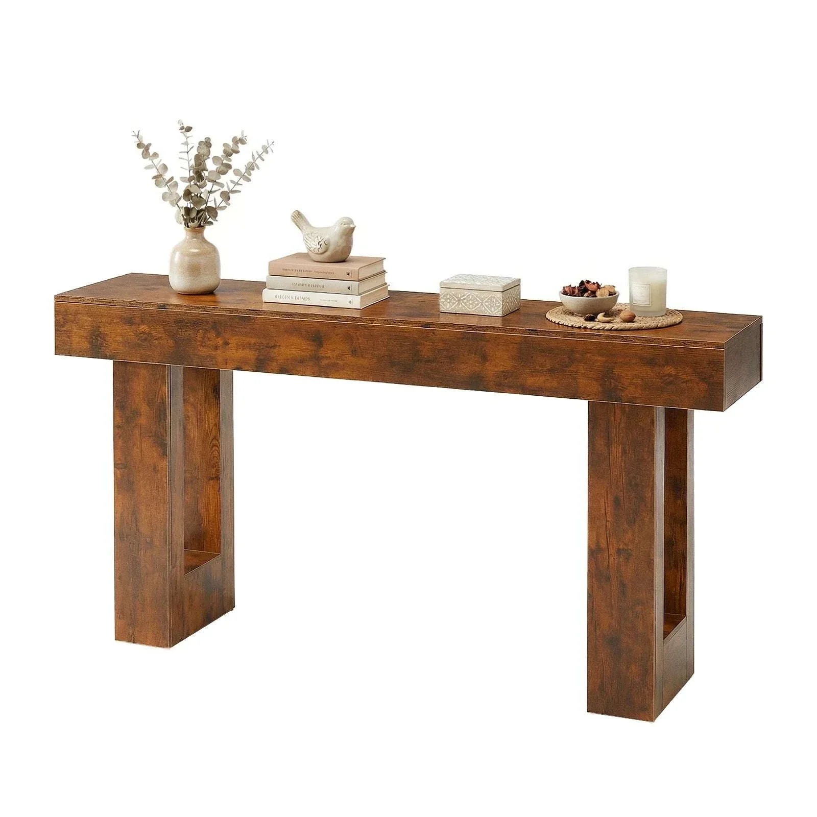 Adjustable Rolling Overbed Table with Lockable Casters and Wood Top - Image 8