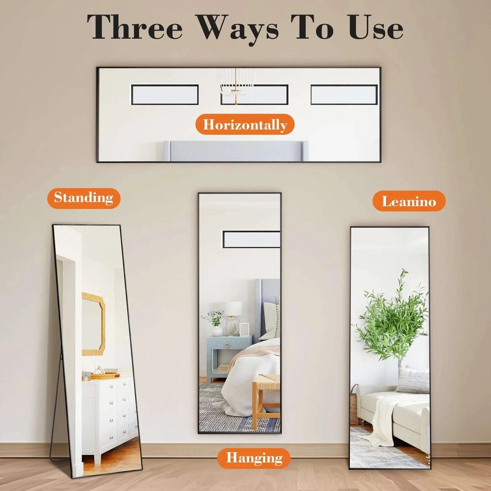 68x26 Arched Full Length Mirror with Stand for Bedroom or Bathroom - Image 5