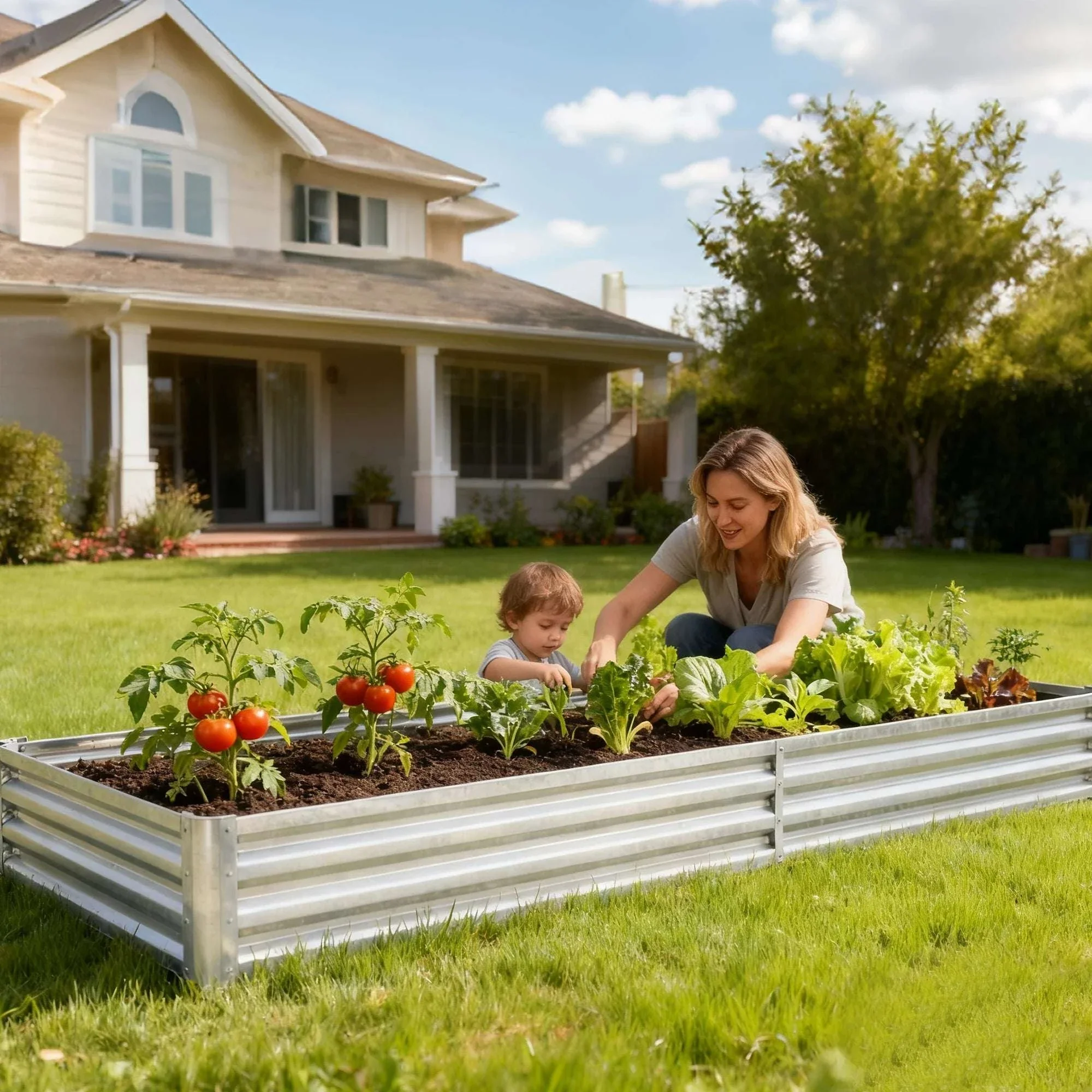 6x3x2ft Galvanized Raised Garden Bed for Deep Root Plants - Image 5