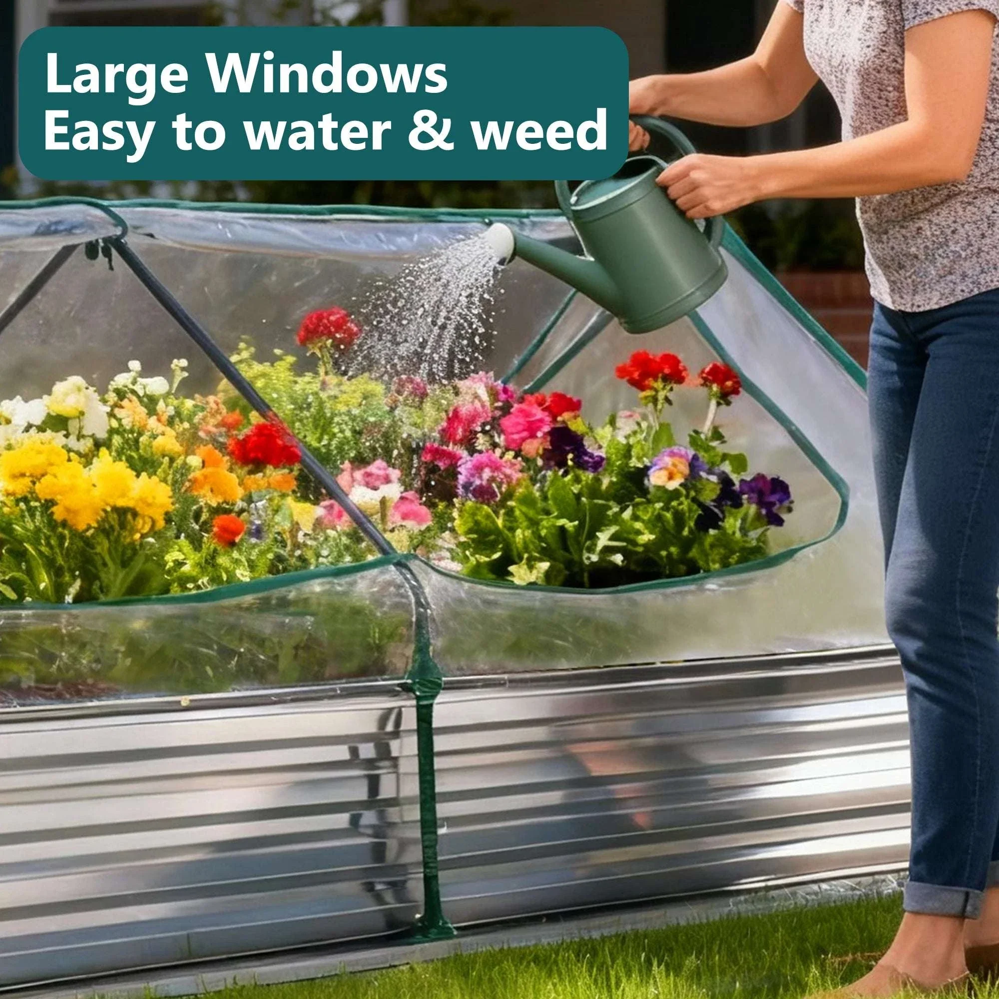 6x3x2ft Galvanized Raised Garden Bed for Deep Root Plants - Image 7