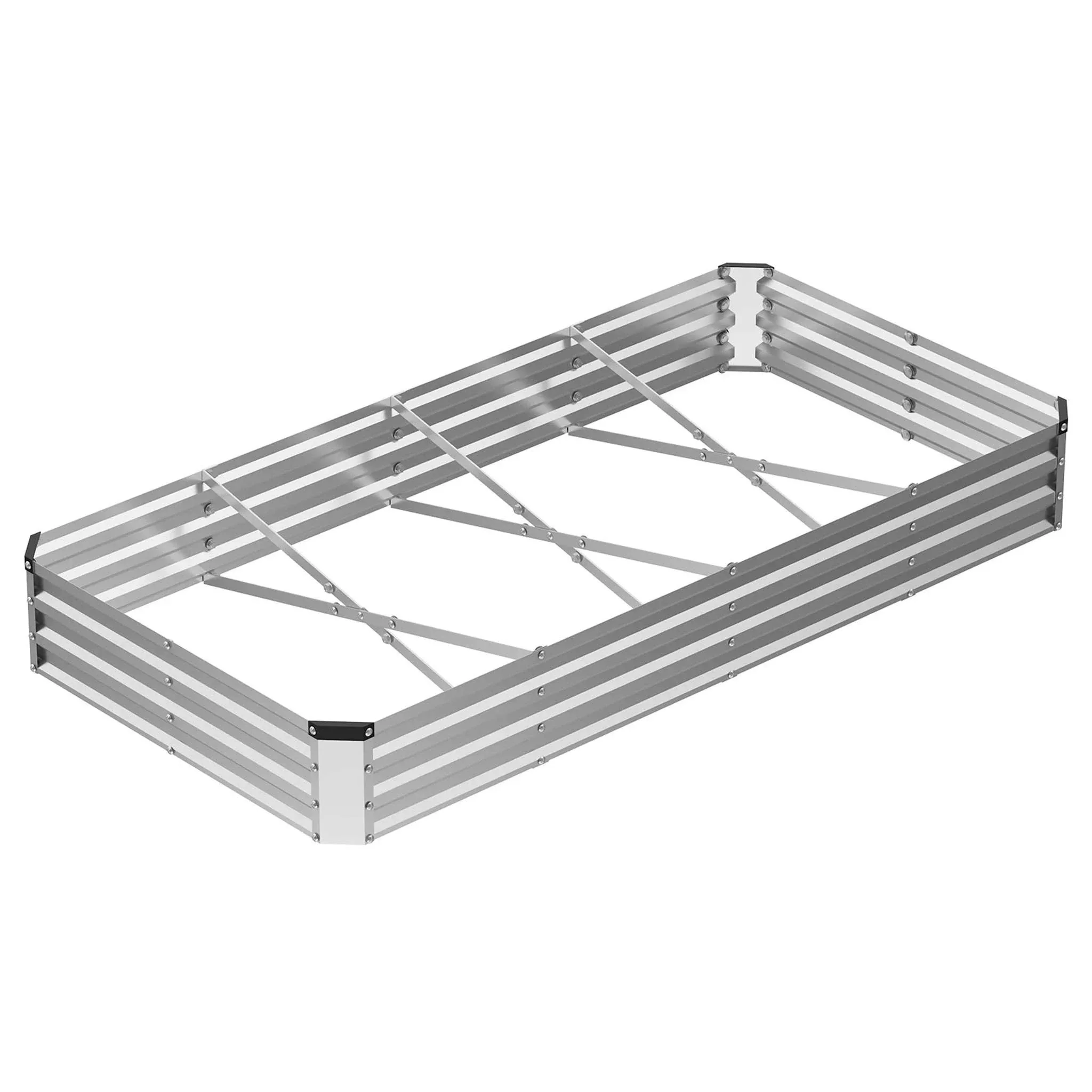 8x4ft Metal Raised Garden Bed with Open Base for Vegetables & Flowers - Image 12