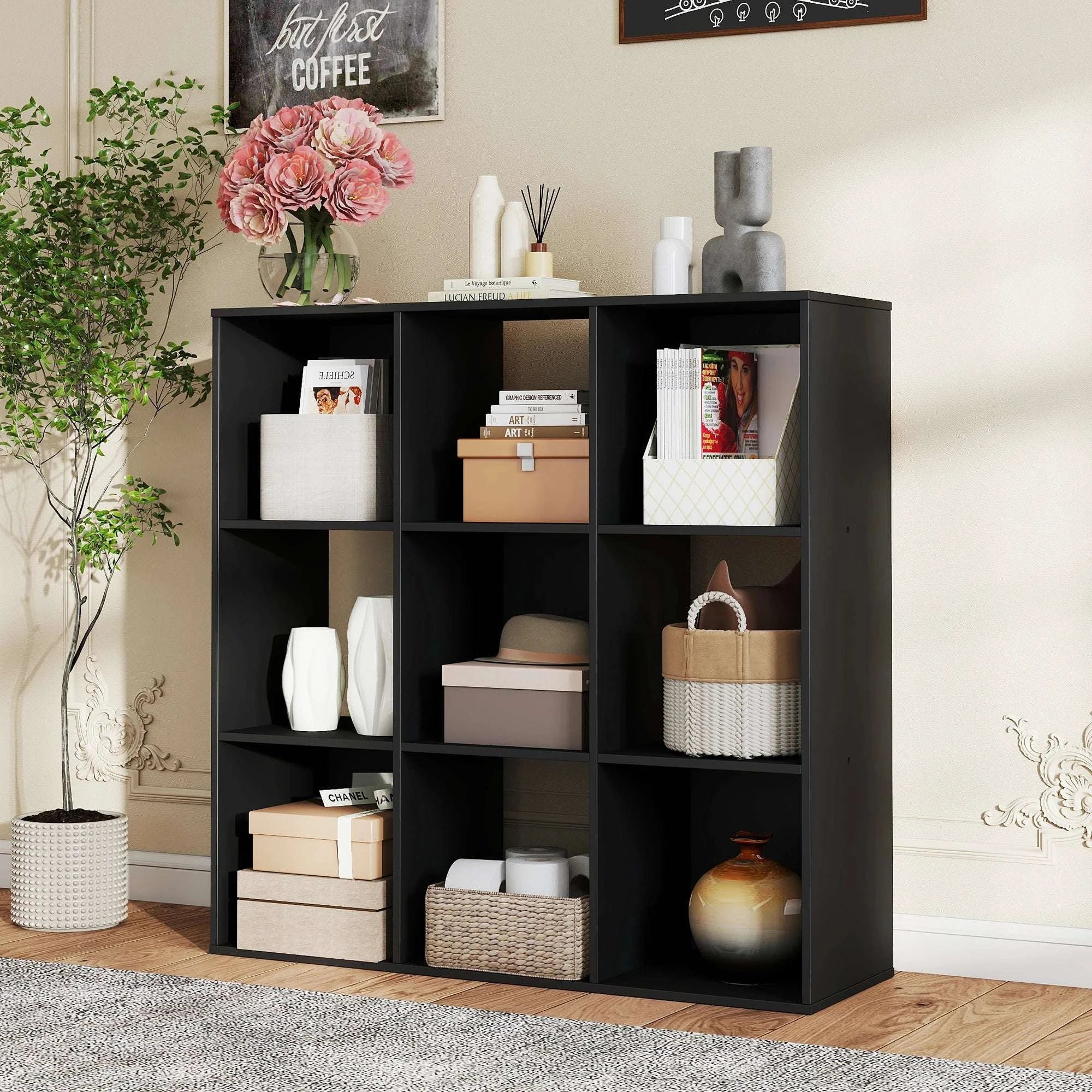 9 Cube Storage Organizer Wooden Bookcase Shelf for Home - Image 12