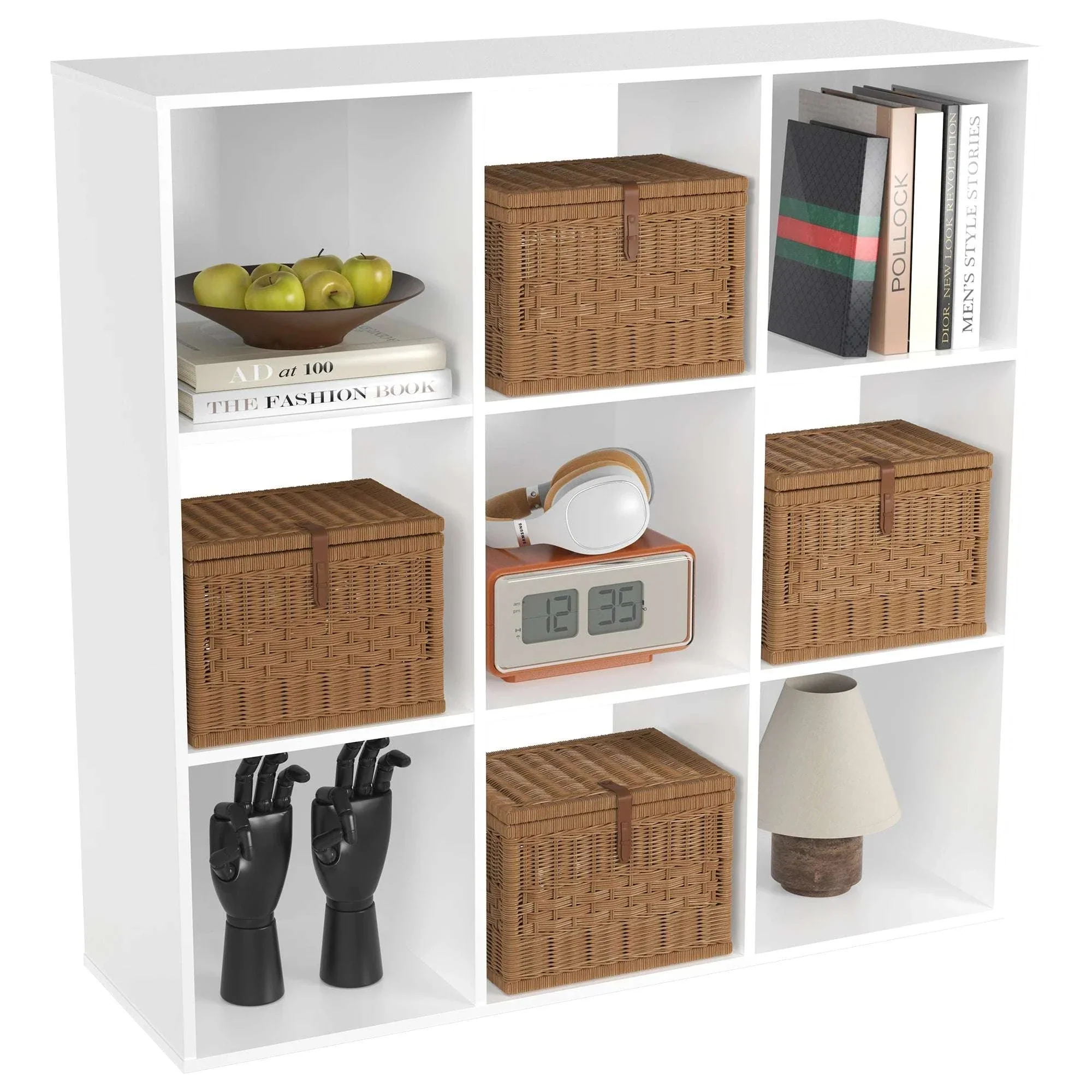9 Cube Storage Organizer Wooden Bookcase Shelf for Home - Image 14