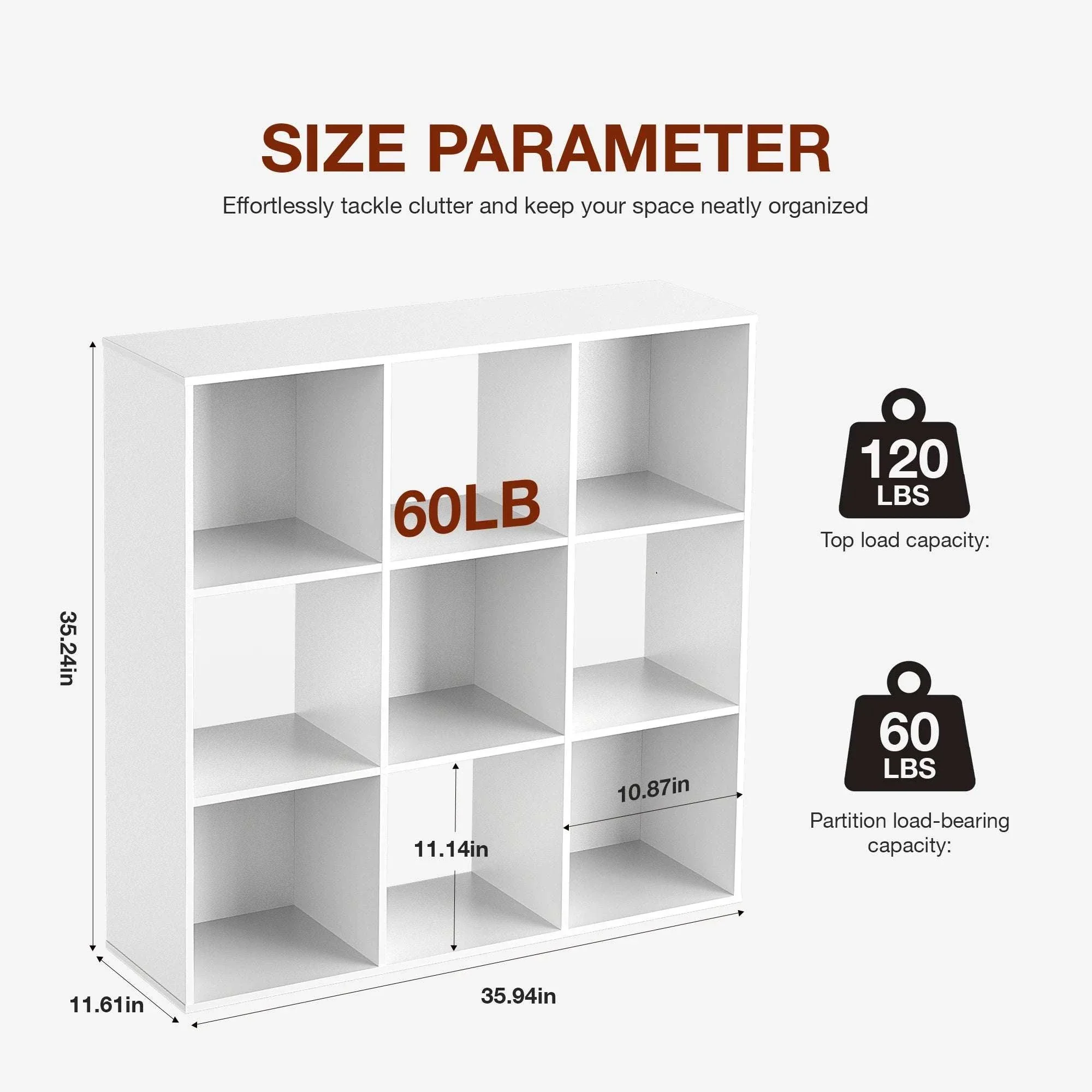 9 Cube Storage Organizer Wooden Bookcase Shelf for Home - Image 20