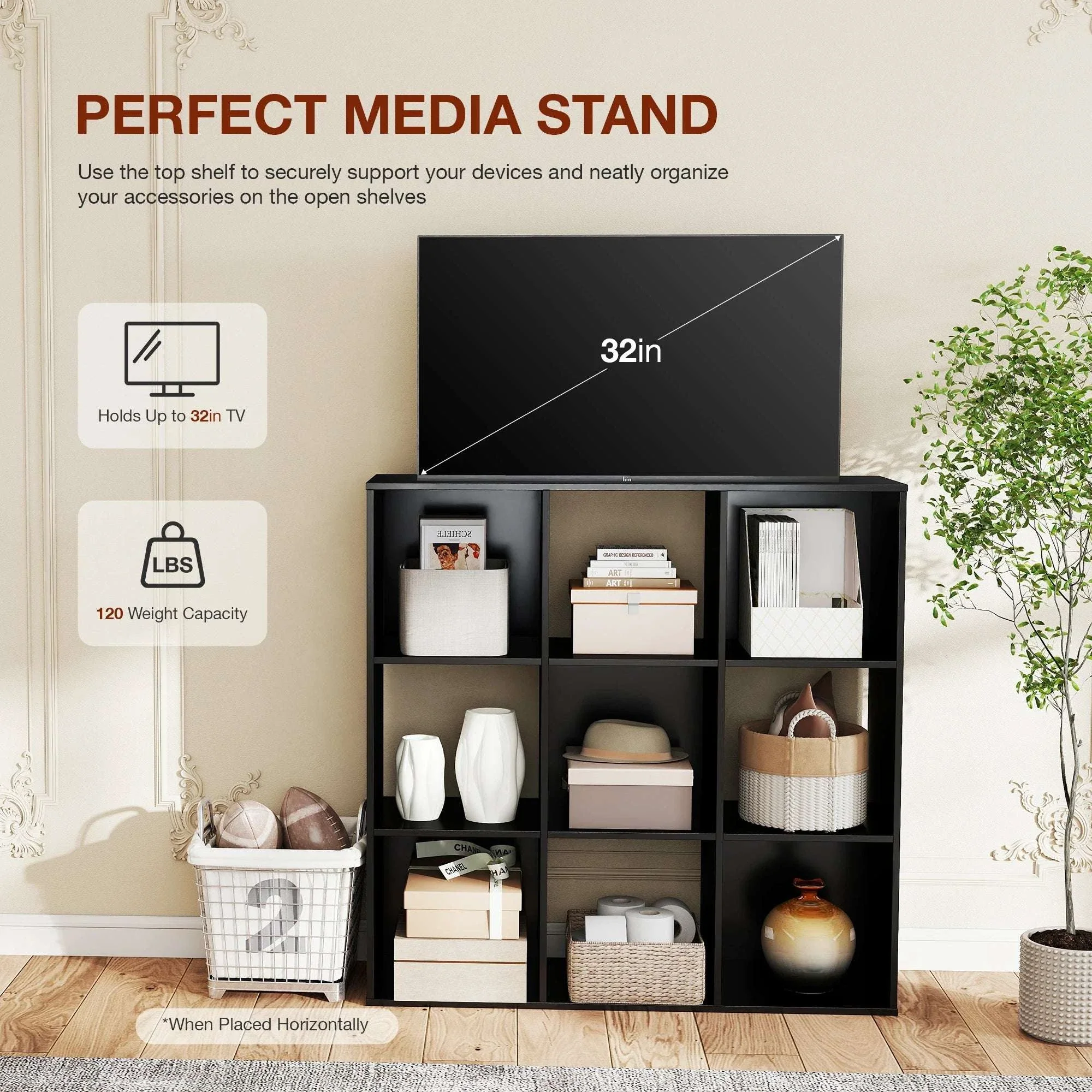 9 Cube Storage Organizer Wooden Bookcase Shelf for Home - Image 3