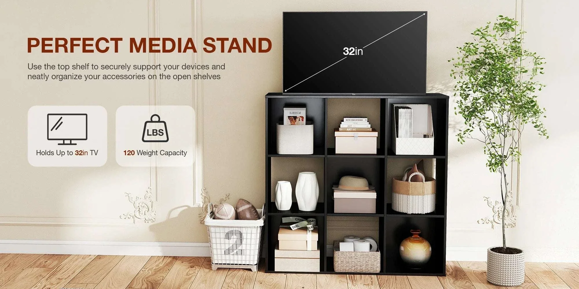 9 Cube Storage Organizer Wooden Bookcase Shelf for Home - Image 7