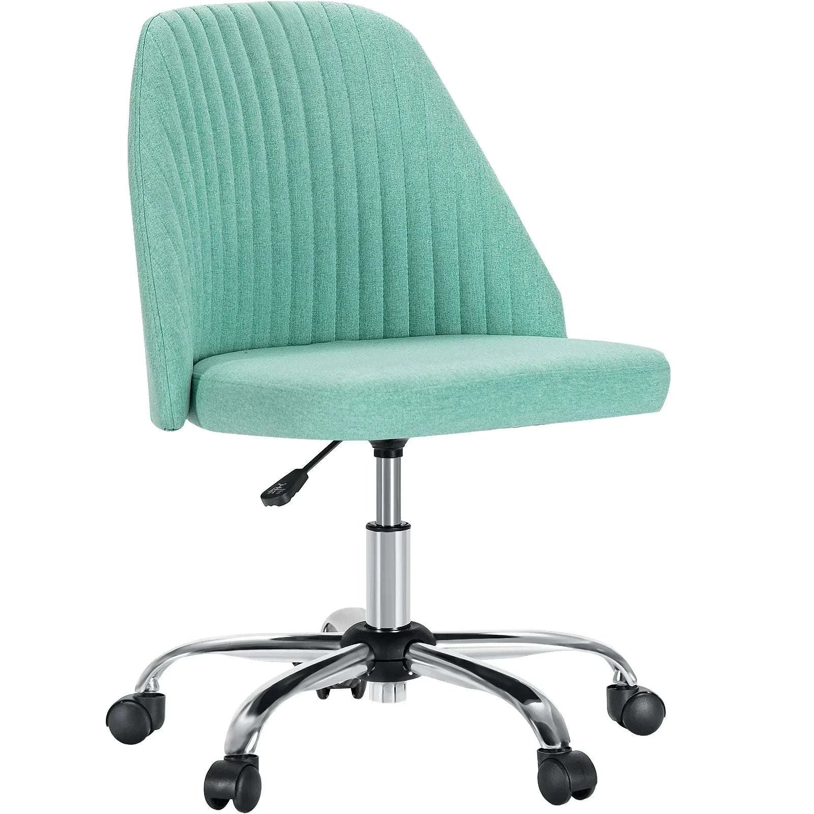 Armless Adjustable Swivel Desk Chair with Wheels and Back Support - Image 15