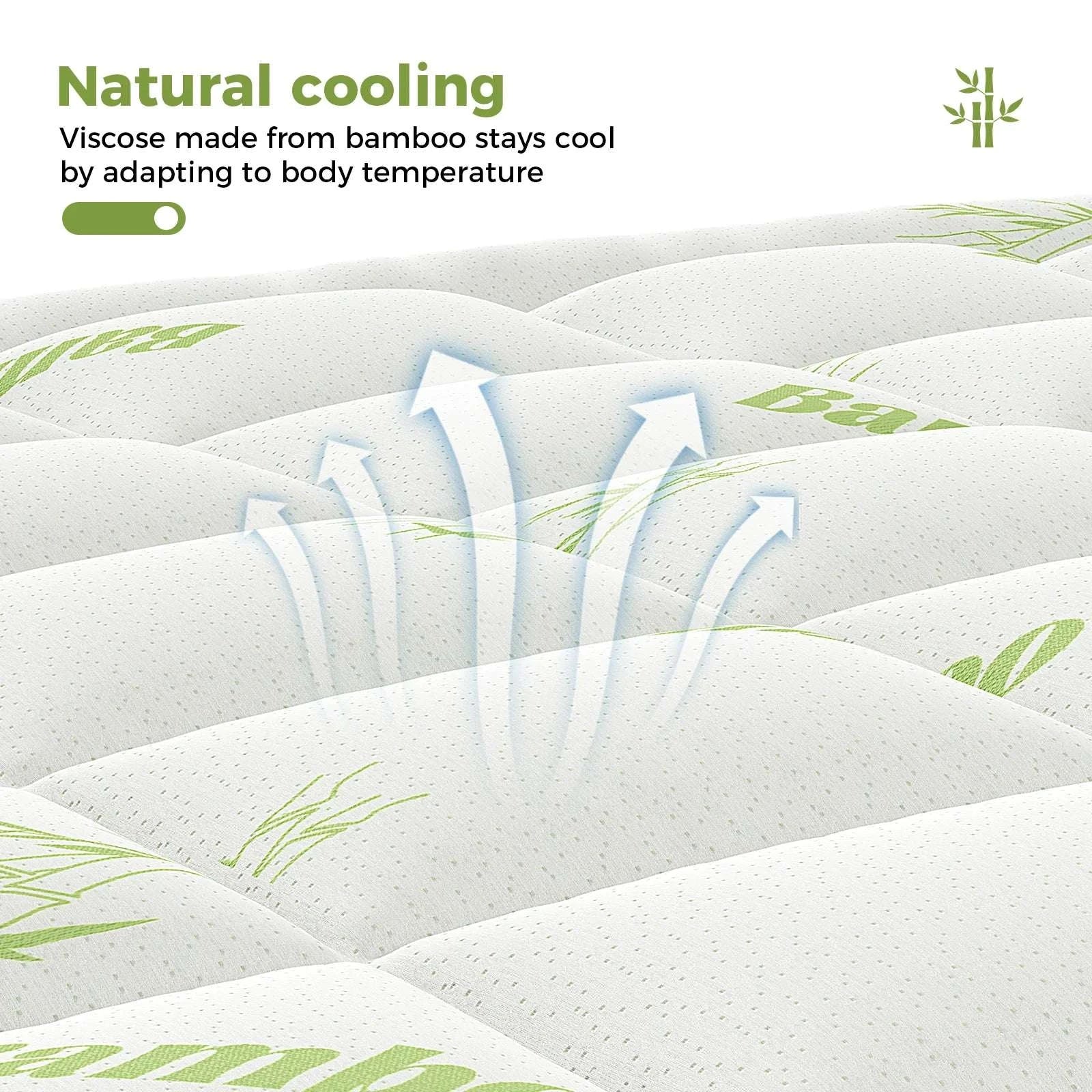 Bamboo Fiber Cooling Mattress Topper with Deep Pockets 400g - Image 2
