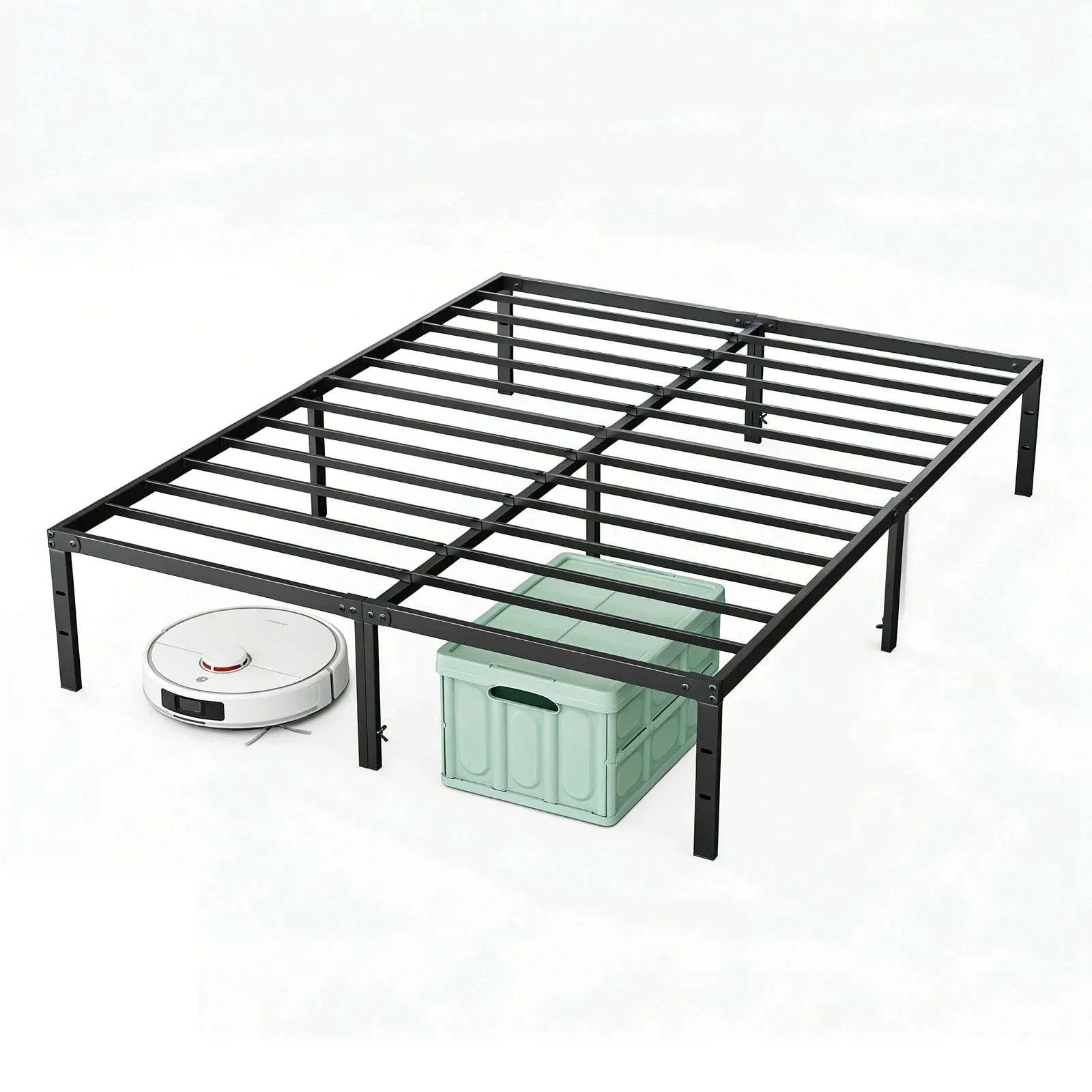 Metal Platform Bed Frame with 11.9in Storage & Steel Slats - Image 6