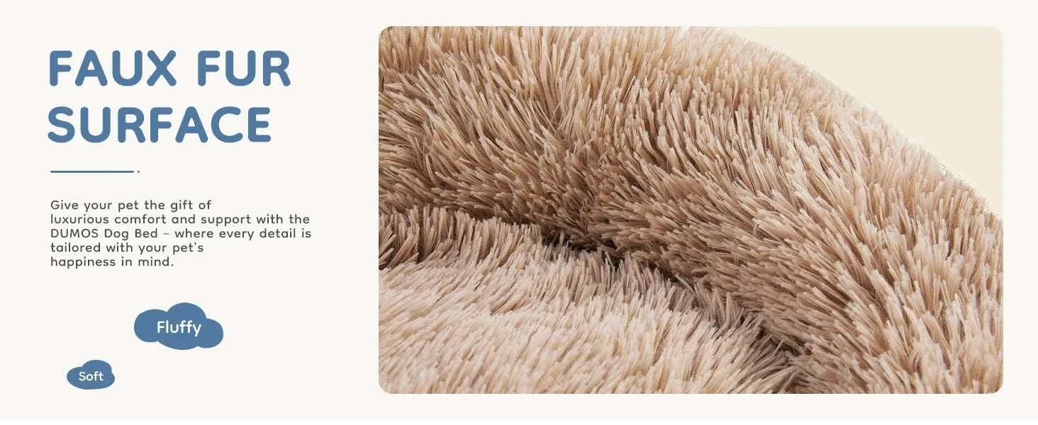 Calming Plush Dog Bed with Non-Slip Base – Washable Round Pet Bed - Image 11