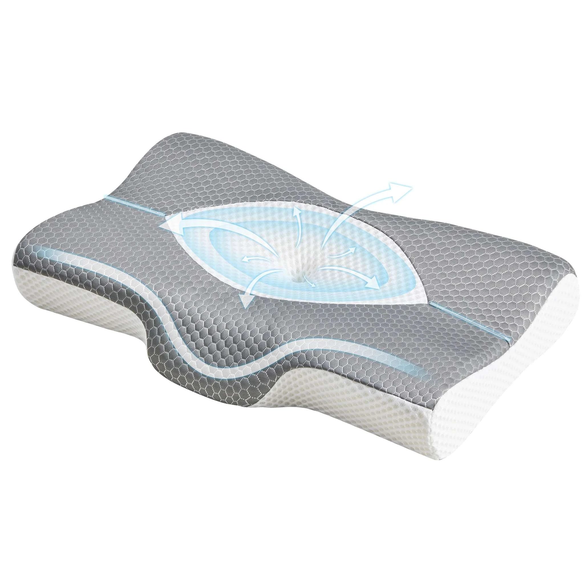 Ergonomic Cervical Memory Foam Pillow with Cooling Cover