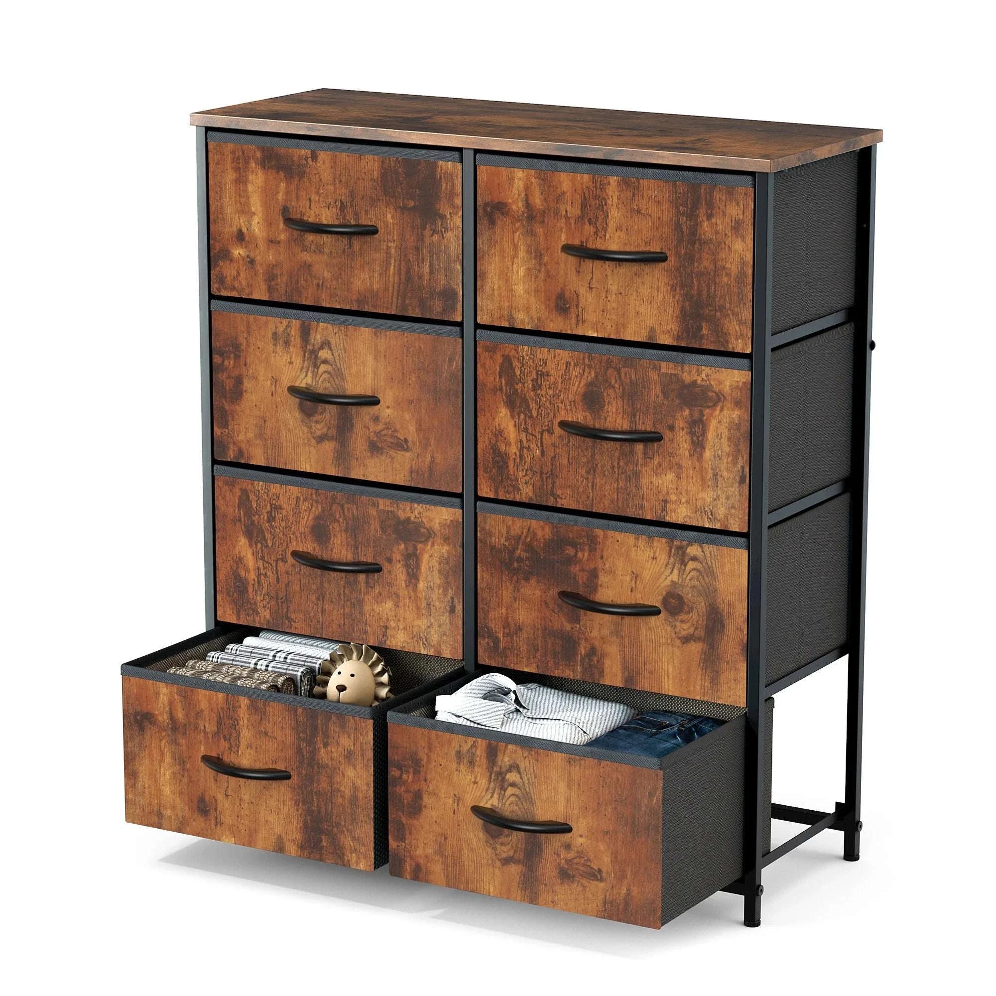 8-Drawer Fabric Dresser Storage Cabinet with Metal Frame - Image 14