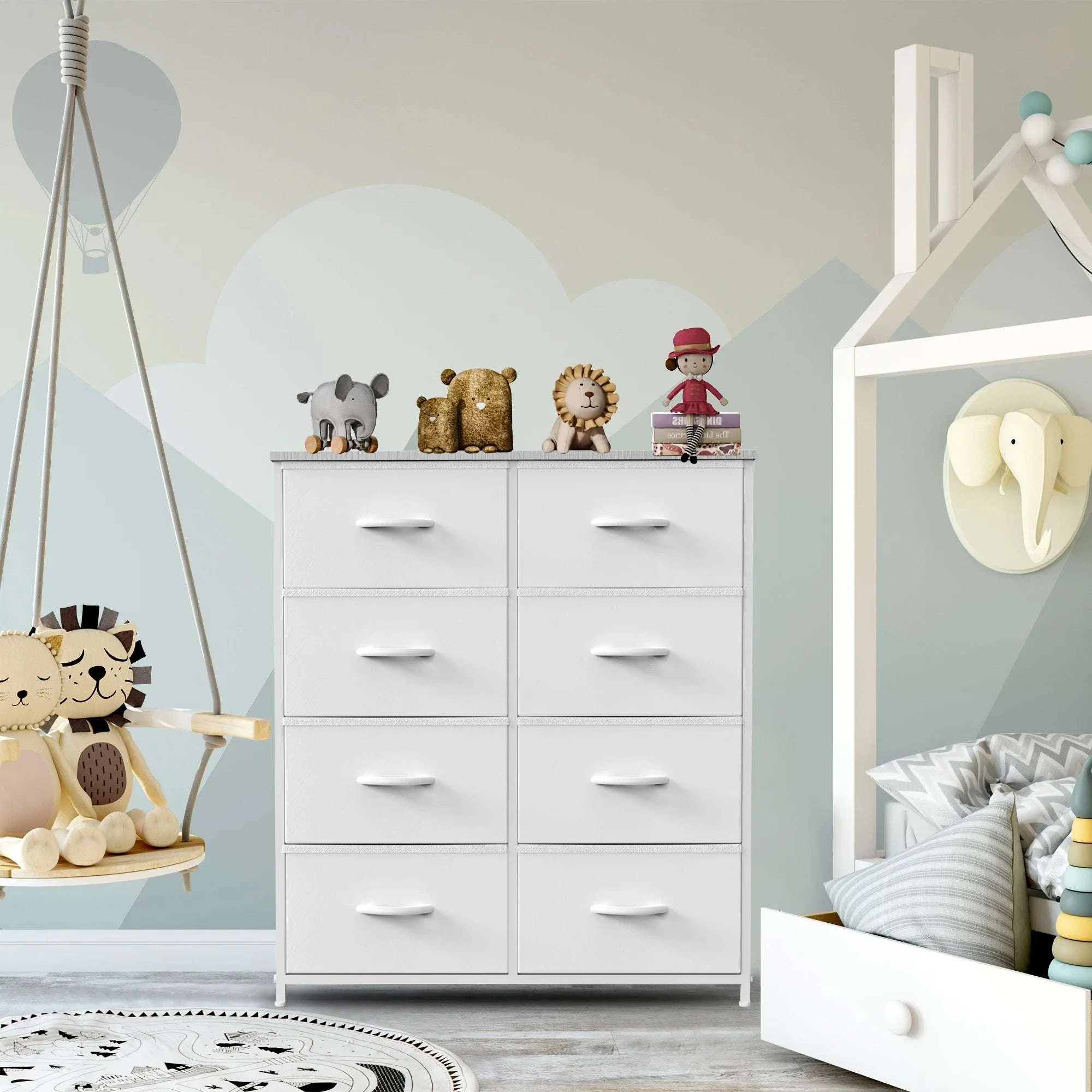 8-Drawer Fabric Dresser Storage Cabinet with Metal Frame - Image 15