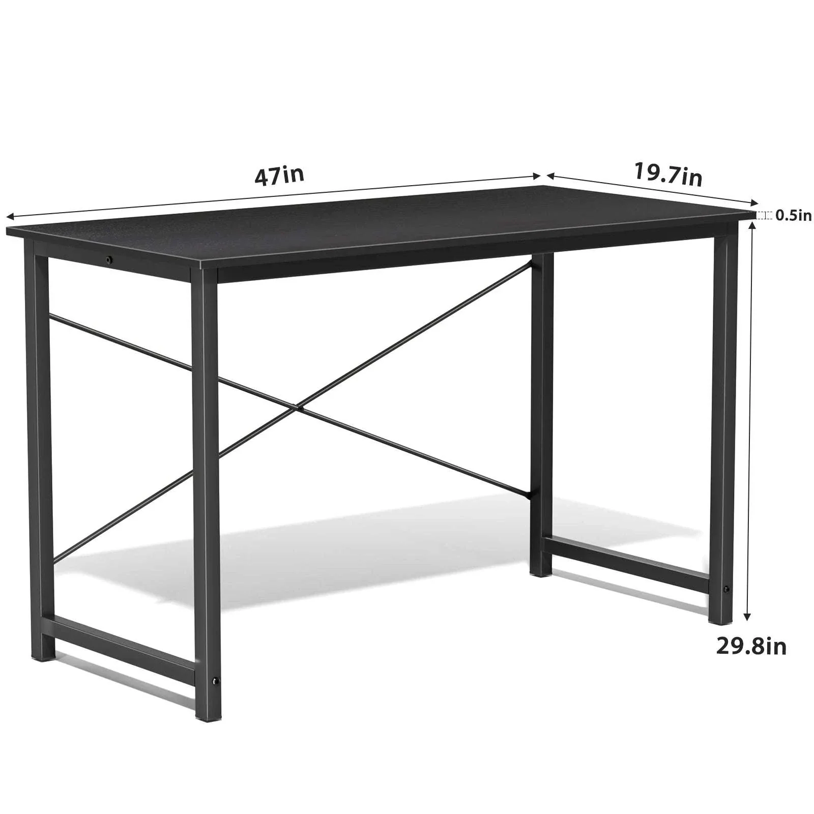 Modern Compact Computer Desk with Metal Frame & Wood Top - Image 21