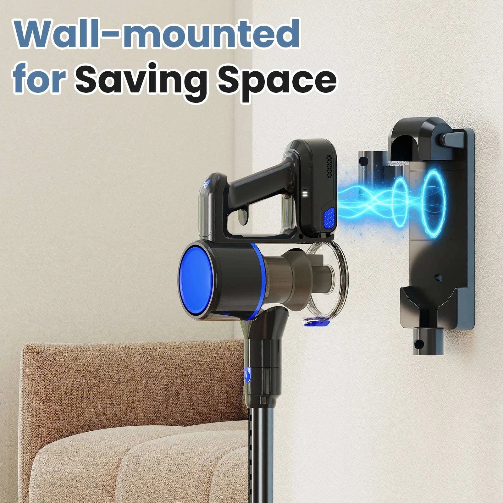Cordless Stick Vacuum with LED Brush, Wall Mount & 3 Head Tools - Image 3
