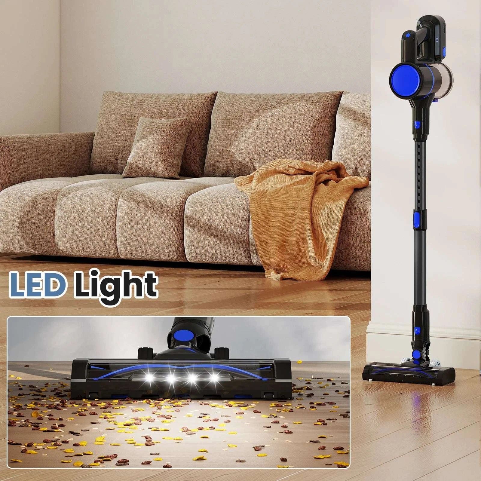 Cordless Stick Vacuum with LED Brush, Wall Mount & 3 Head Tools - Image 9