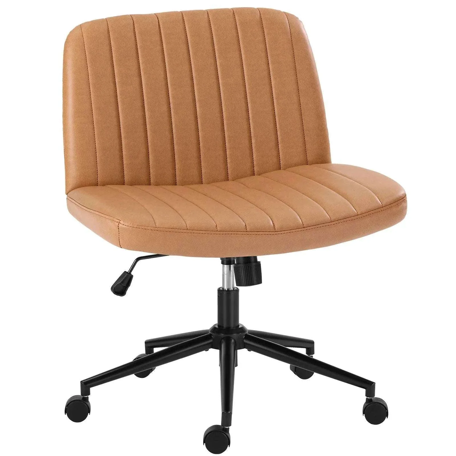 Wide Cross Legged Office Chair Armless Swivel Adjustable Desk Chair - Image 11