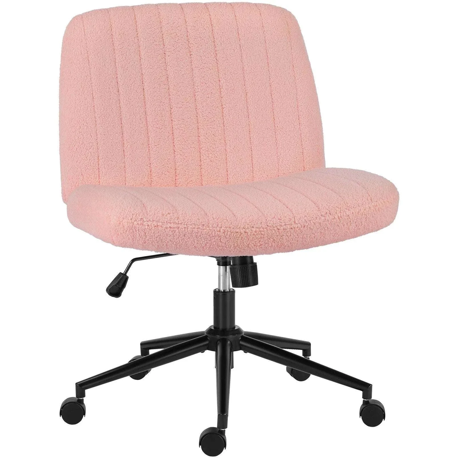 Wide Cross Legged Office Chair Armless Swivel Adjustable Desk Chair - Image 12