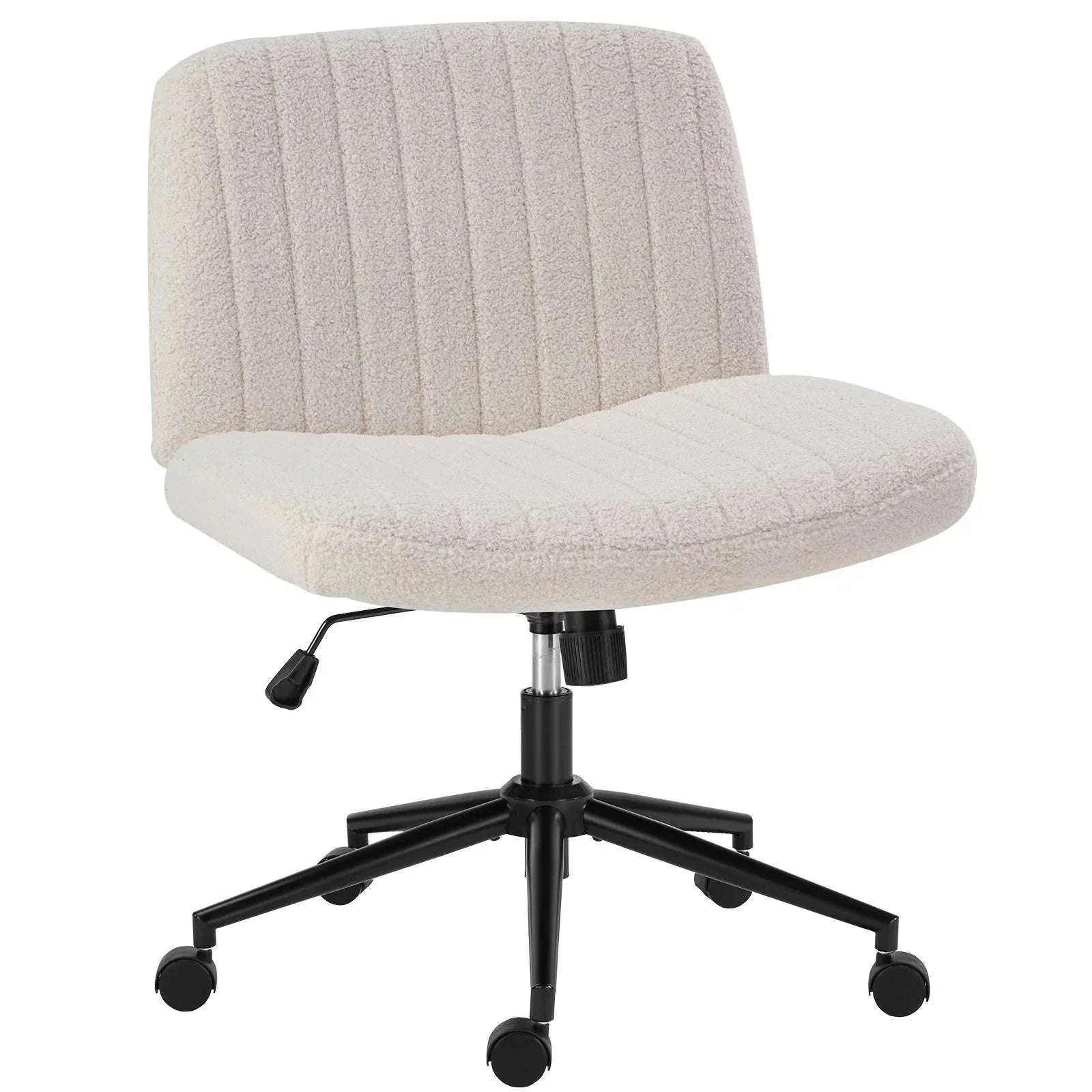 Wide Cross Legged Office Chair Armless Swivel Adjustable Desk Chair - Image 14