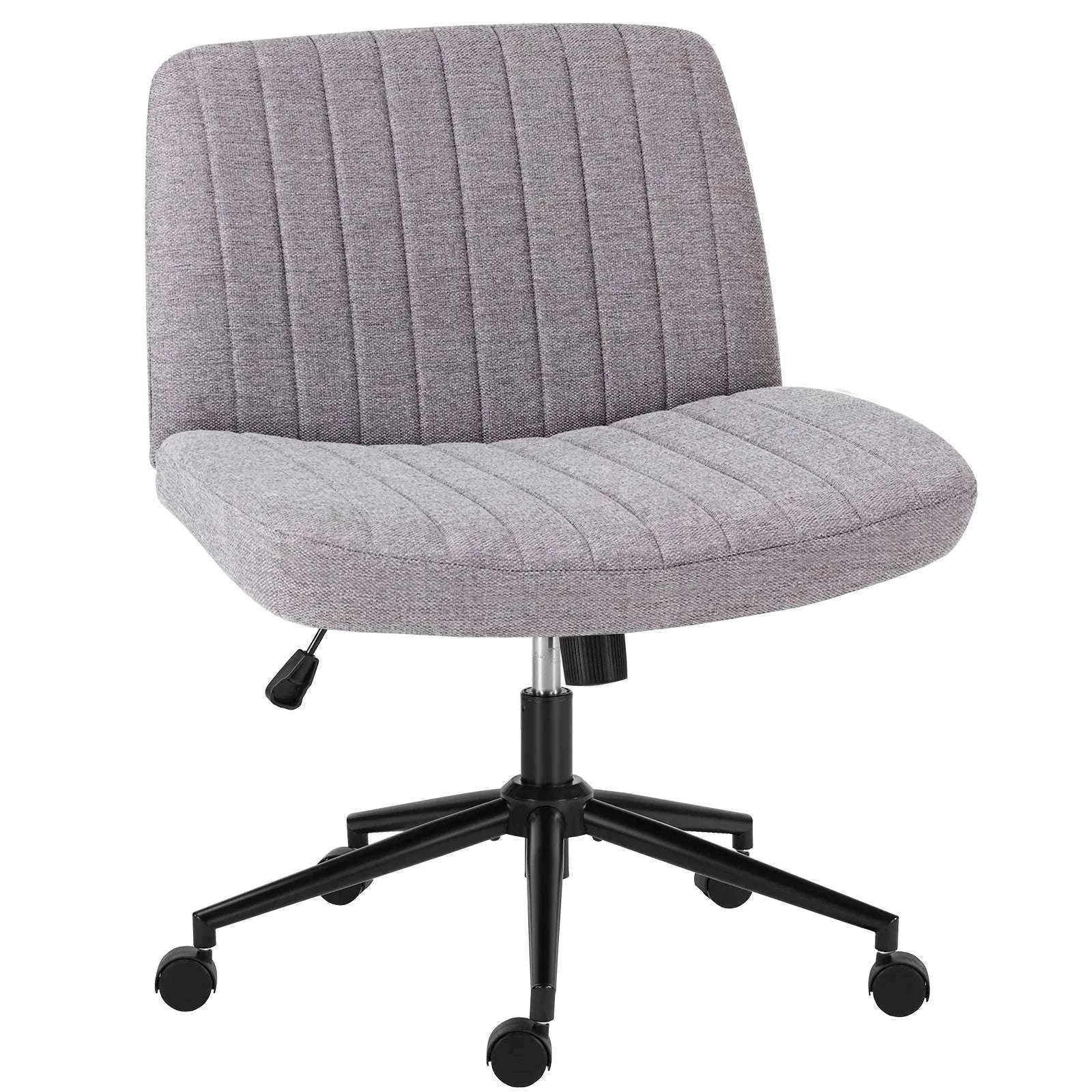 Wide Cross Legged Office Chair Armless Swivel Adjustable Desk Chair - Image 15