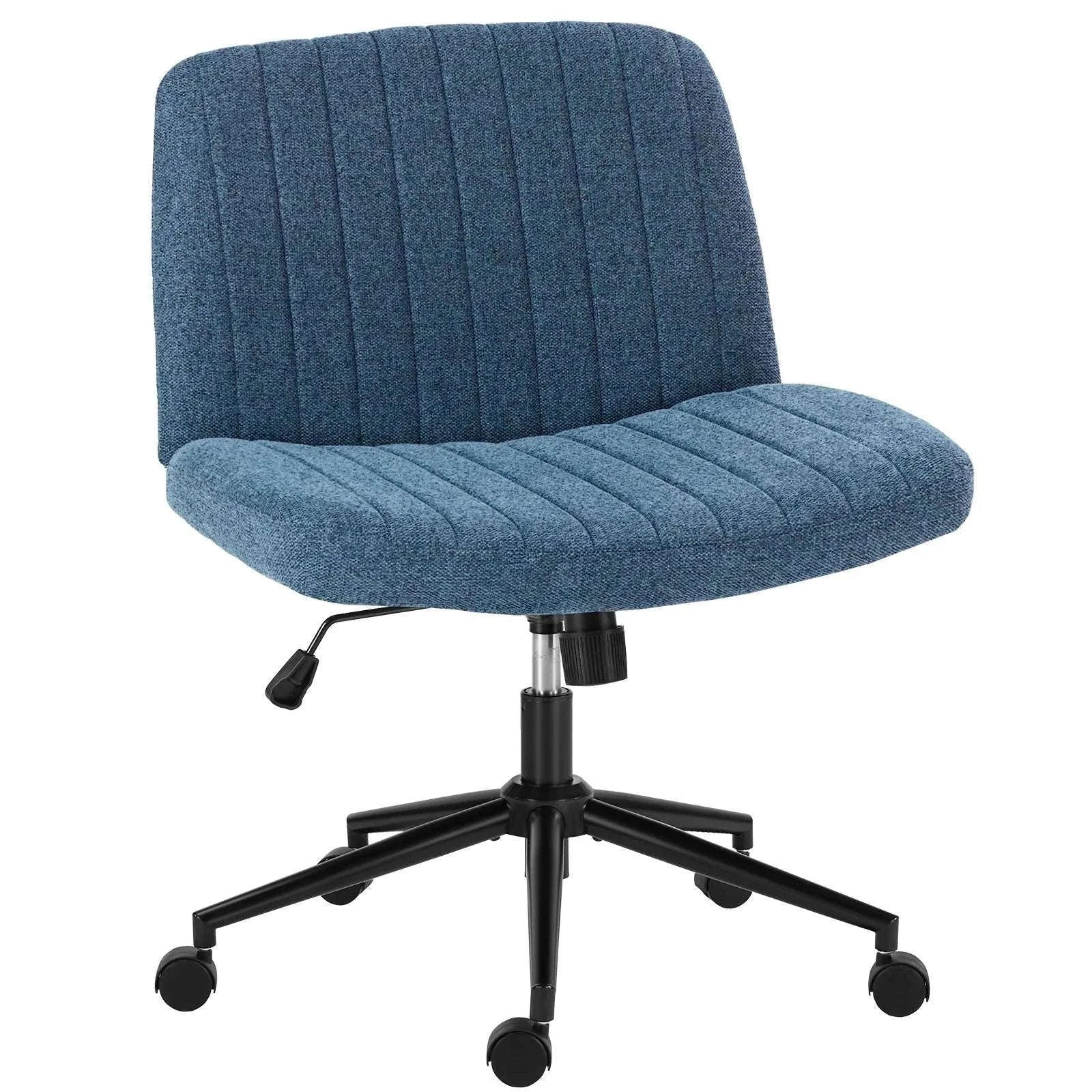 Wide Cross Legged Office Chair Armless Swivel Adjustable Desk Chair - Image 17