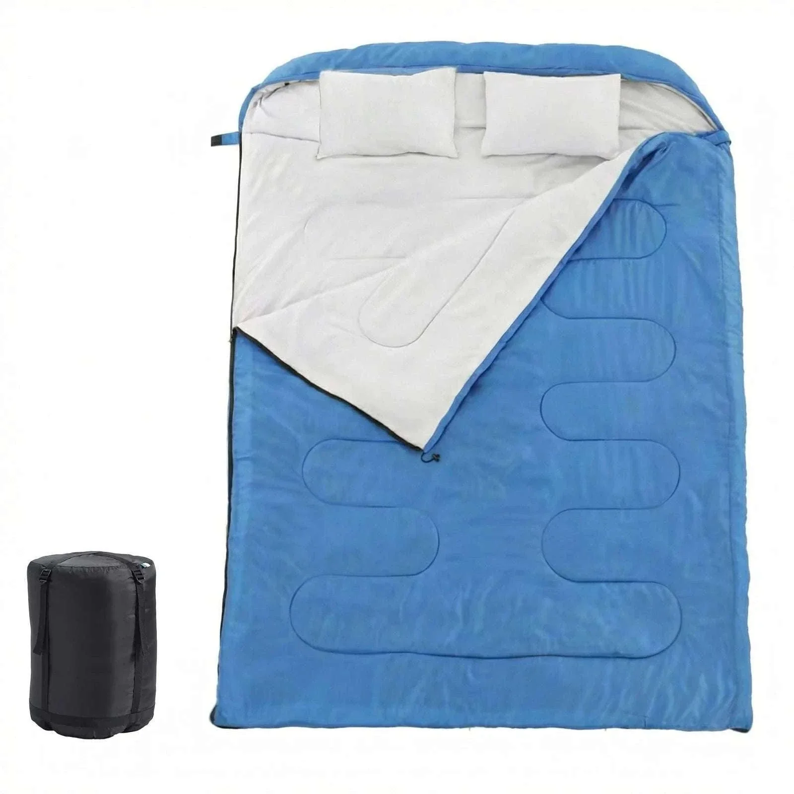Double Sleeping Bag for 2 Adults with Pillows, 3 Season Camping - Image 16