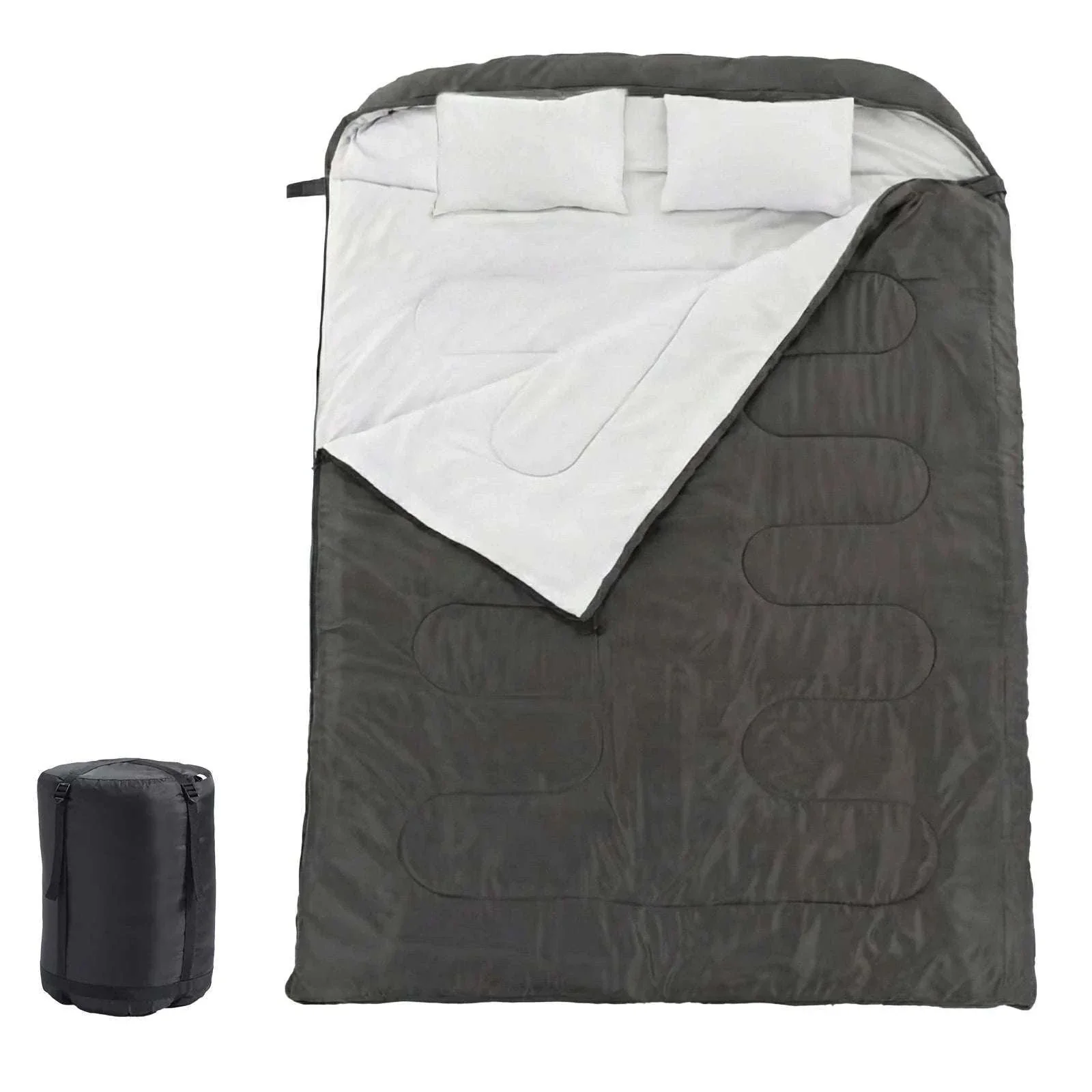 Double Sleeping Bag for 2 Adults with Pillows, 3 Season Camping - Image 17
