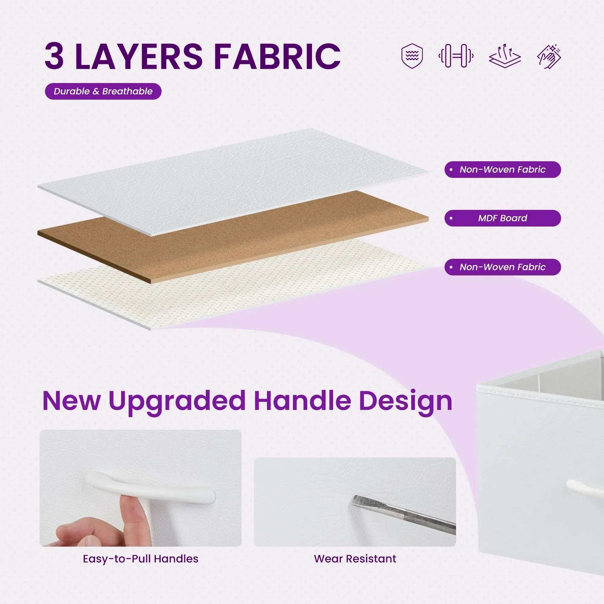 8 Drawer Fabric Dresser Storage Cabinet with Steel Frame - Image 4