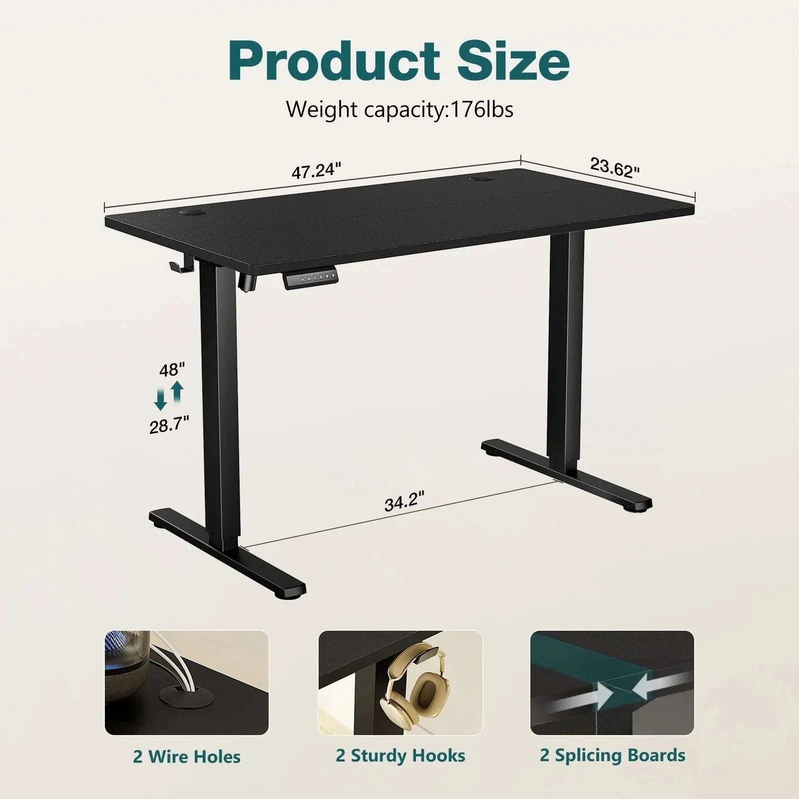 Electric Height Adjustable Standing Desk with Memory Settings - Image 13