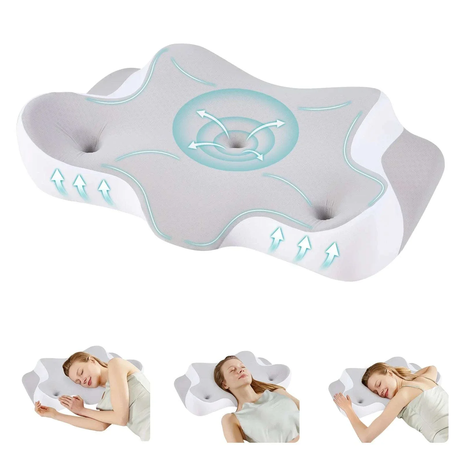 Ergonomic Memory Foam Cervical Neck Pillow with Cooling Case - Image 7
