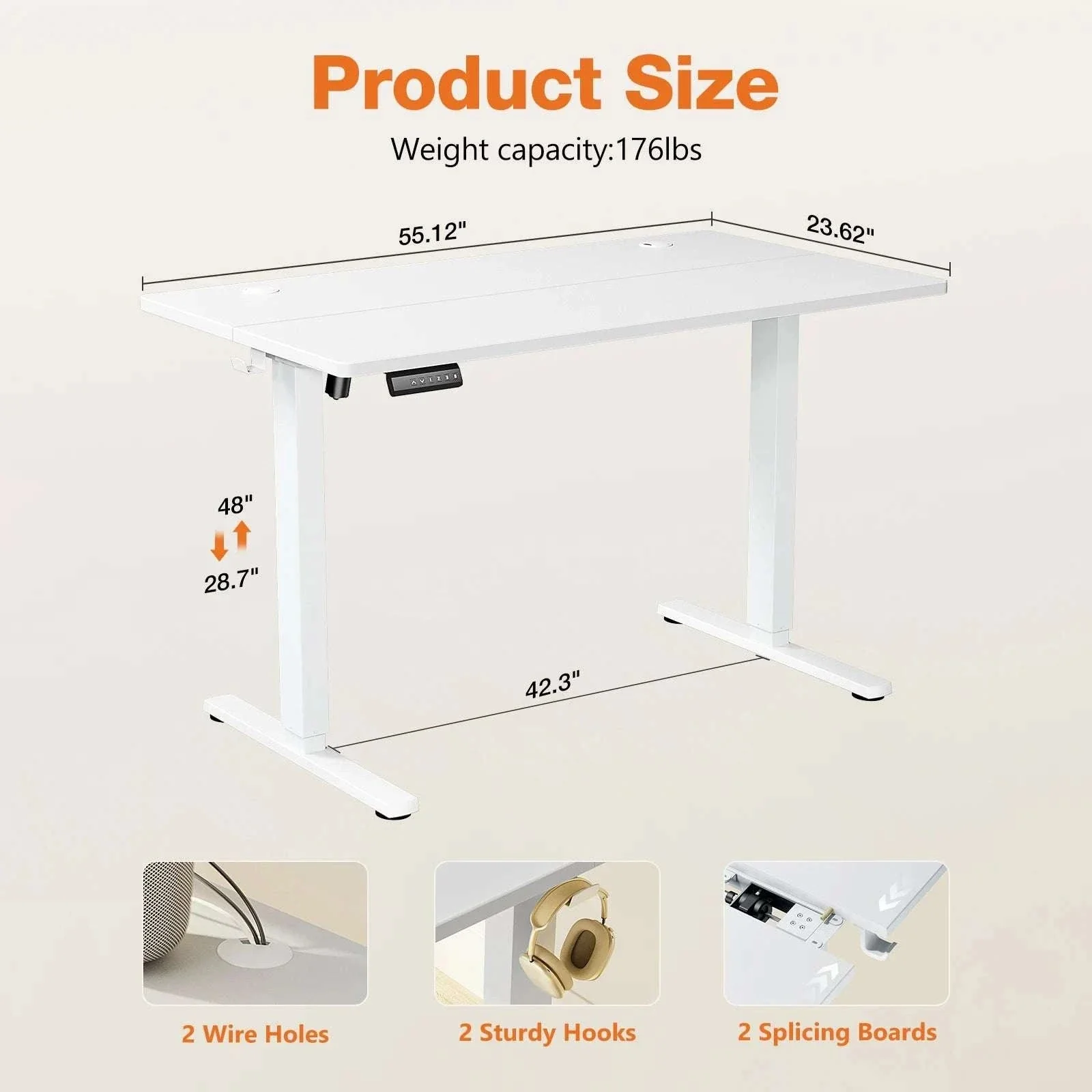 Electric Height Adjustable Standing Desk with Memory Settings - Image 13