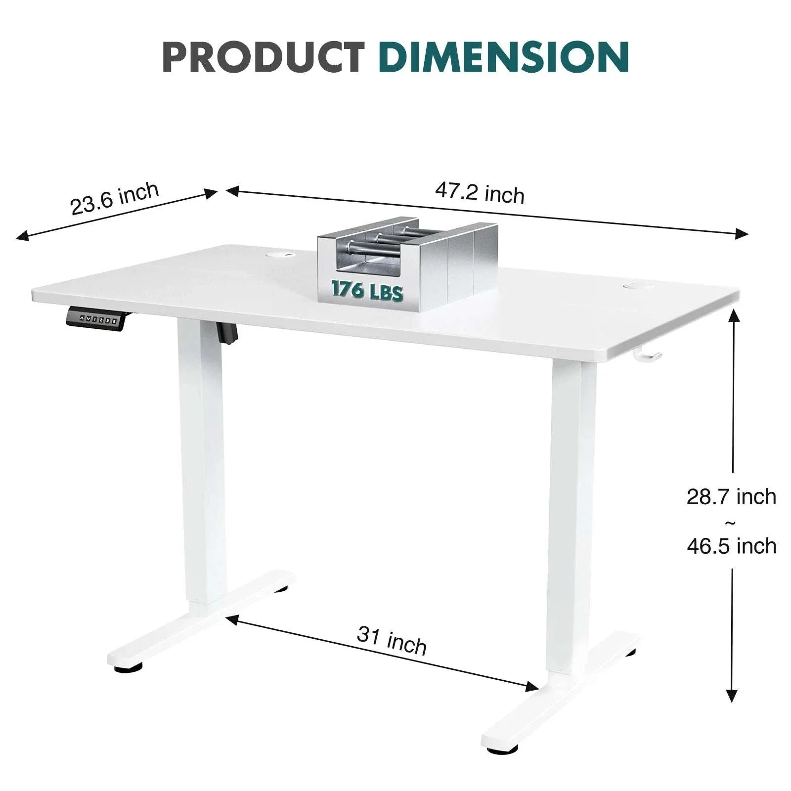 Electric Height Adjustable Standing Desk with Memory Settings - Image 16
