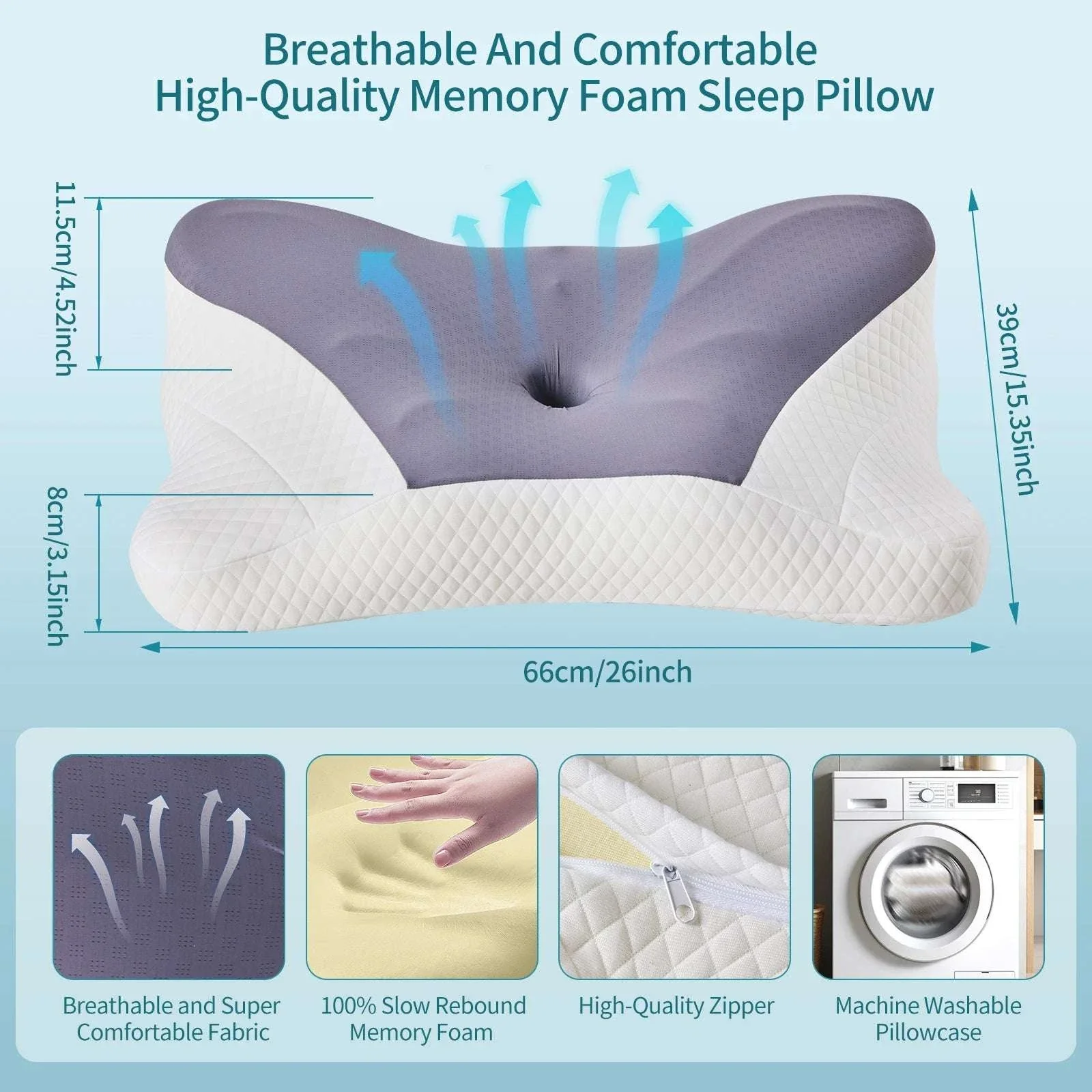 Ergonomic Memory Foam Cervical Pillow with Cooling Cover - Image 4