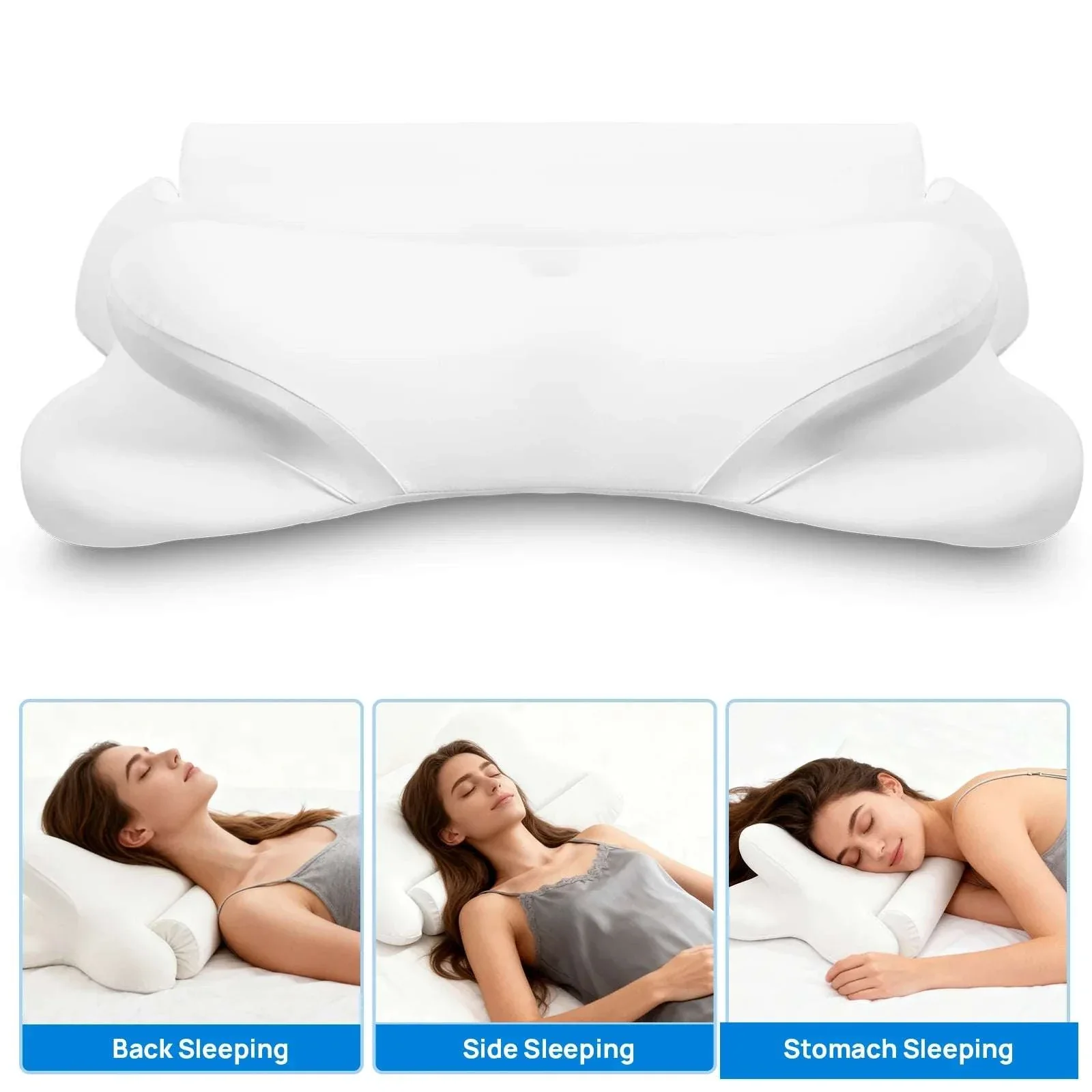 Ergonomic Memory Foam Cervical Neck Pillow with Cooling Cover - Image 3