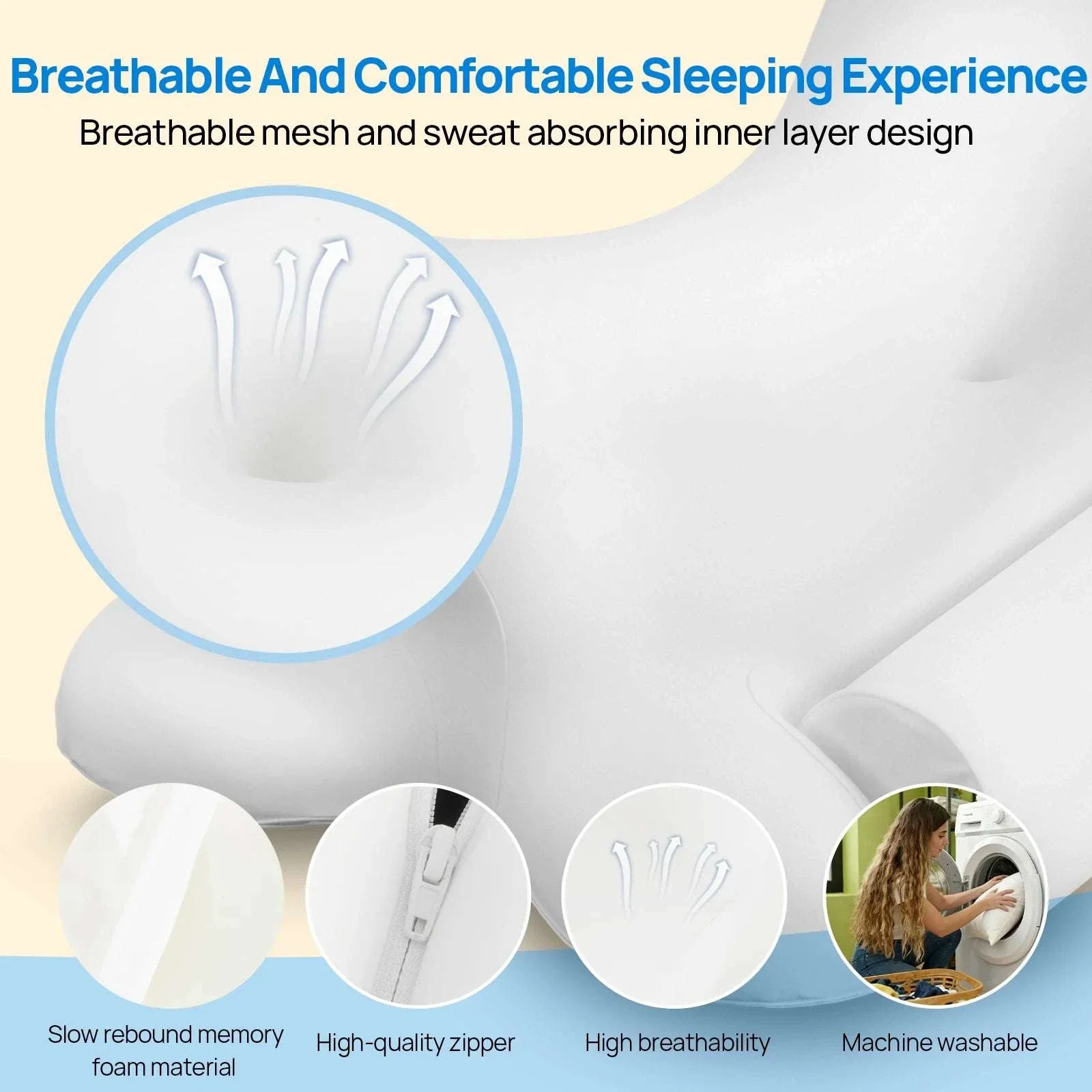 Ergonomic Memory Foam Cervical Neck Pillow with Cooling Cover - Image 5